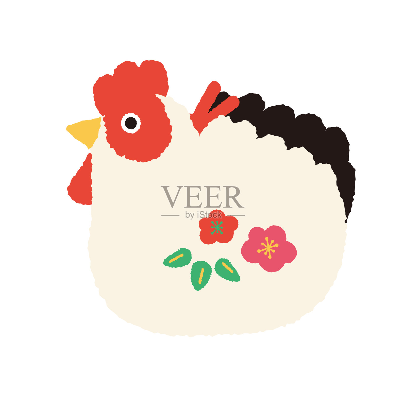 鸡年装饰品插画插画图片素材