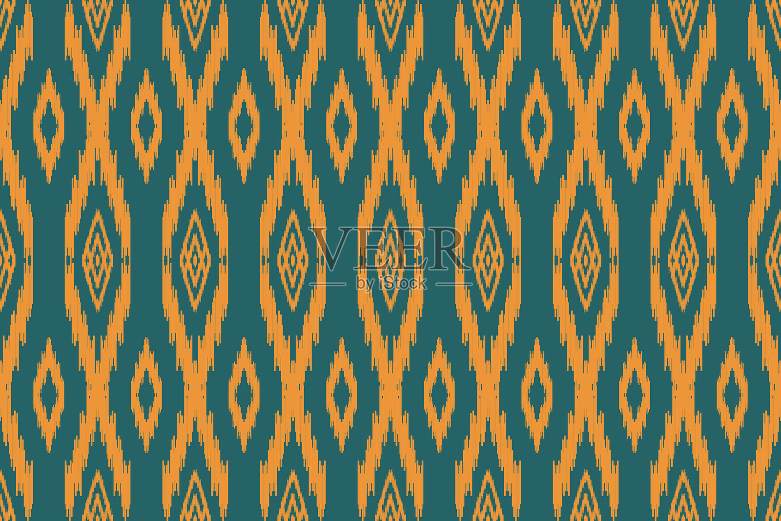 伊卡特几何民族图案。插画图片素材