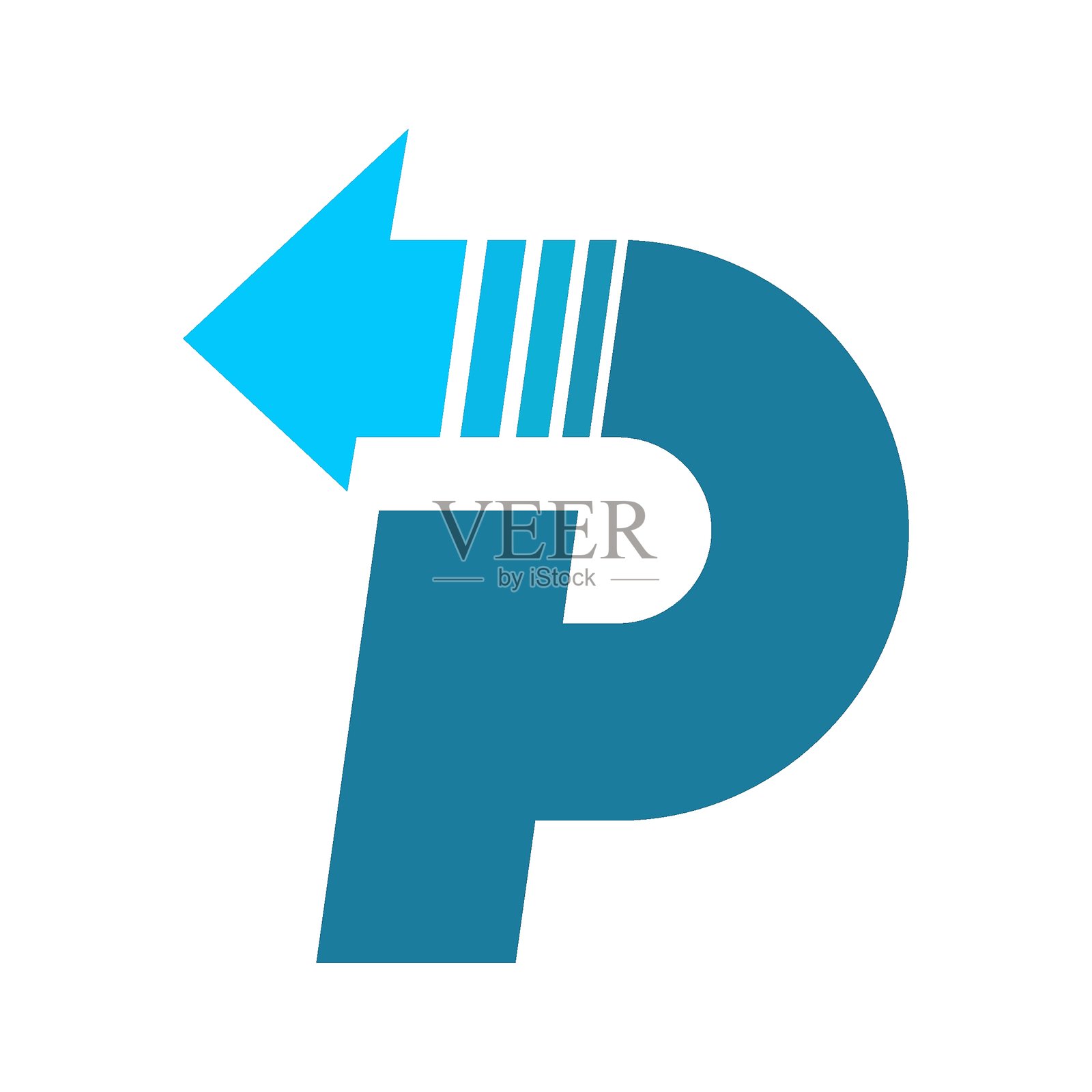 现代字母P标志设计插画图片素材