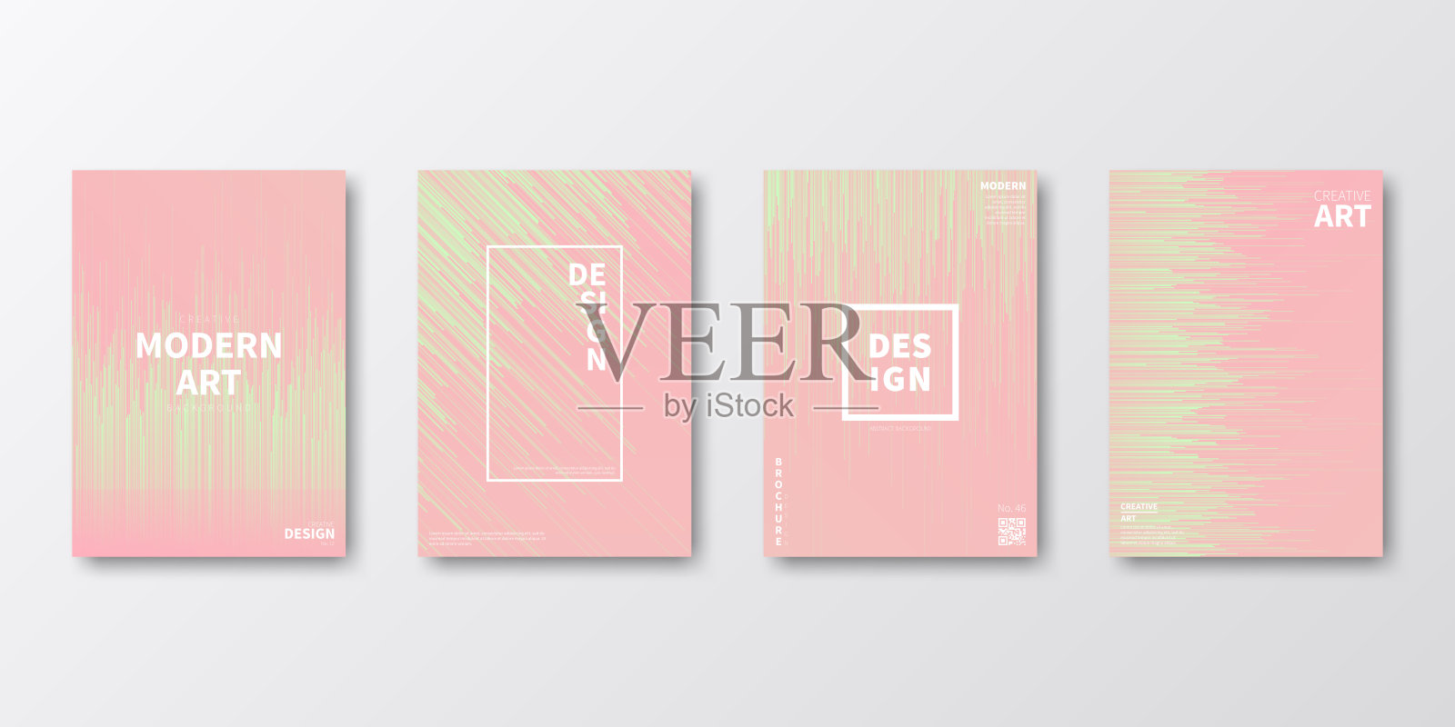 宣传册模板布局，粉色封面设计，企业年报，传单，杂志插画图片素材