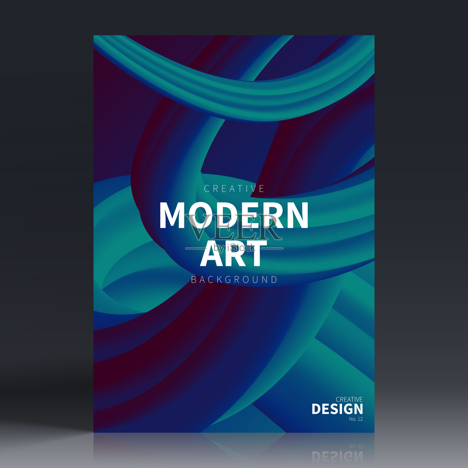 宣传册模板布局，蓝色封面设计，商业年度报告，传单，杂志插画图片素材