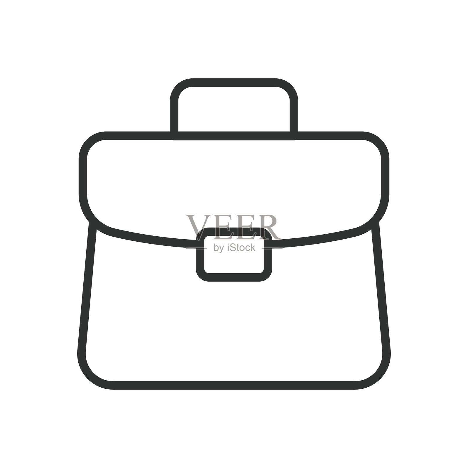 公文包线条图标。公文包、律师包、文件夹、文件、办公室、商务包、文书工作、案件在白色背景矢量图。可编辑描边的公文包图标 - AI生成插画图片素材