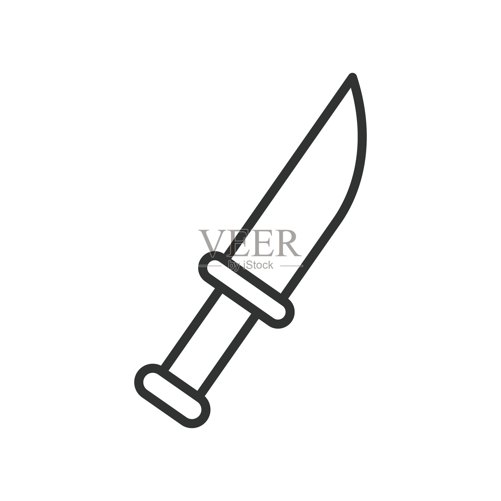 杀手图标，线条设计。杀手、凶杀、武器、刀、袭击、暴力犯罪、嫌疑人画像、法医，在白色背景上的矢量图。杀手可编辑描边图标 - AI生成插画图片素材