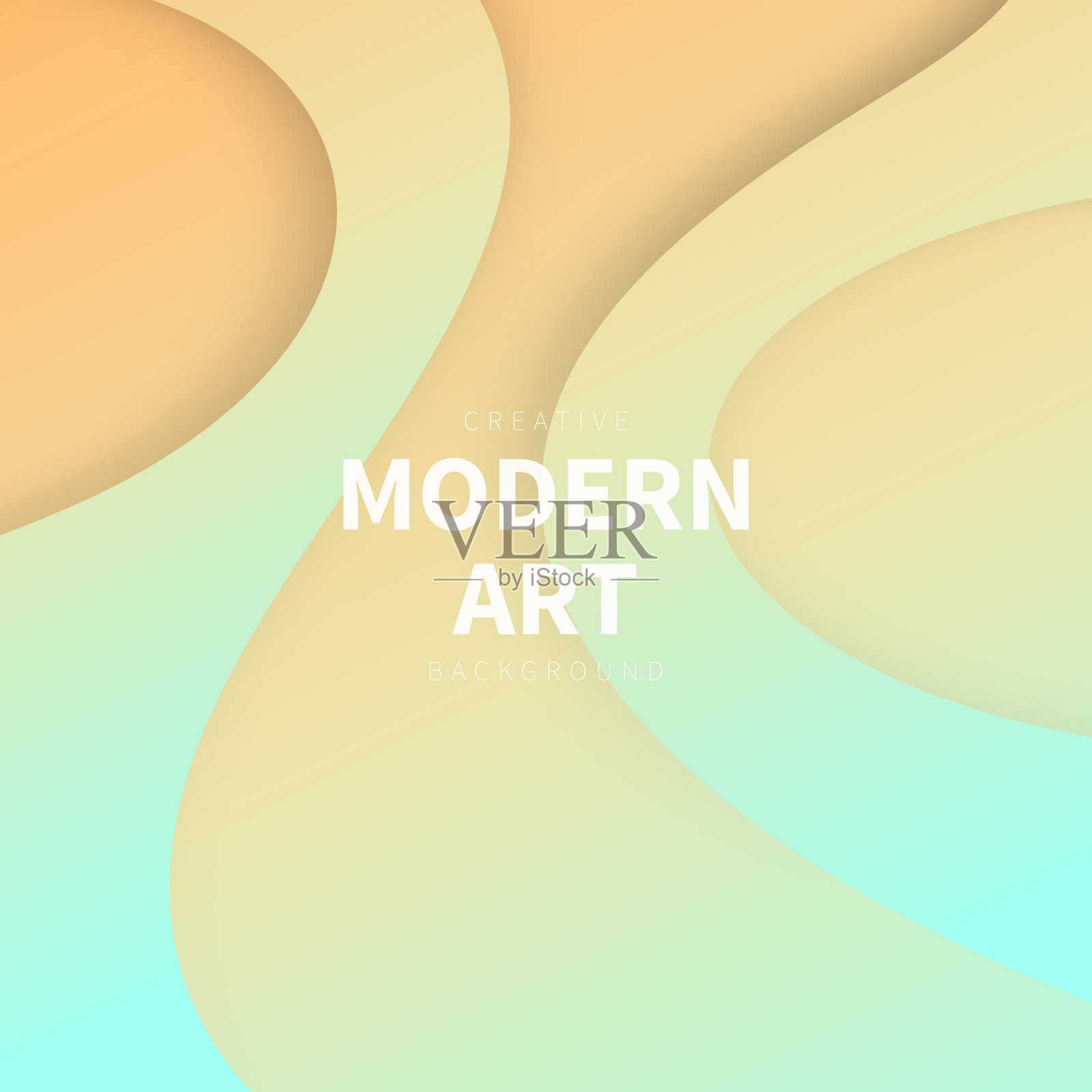 橙色渐变的流体抽象设计 - 时尚背景插画图片素材