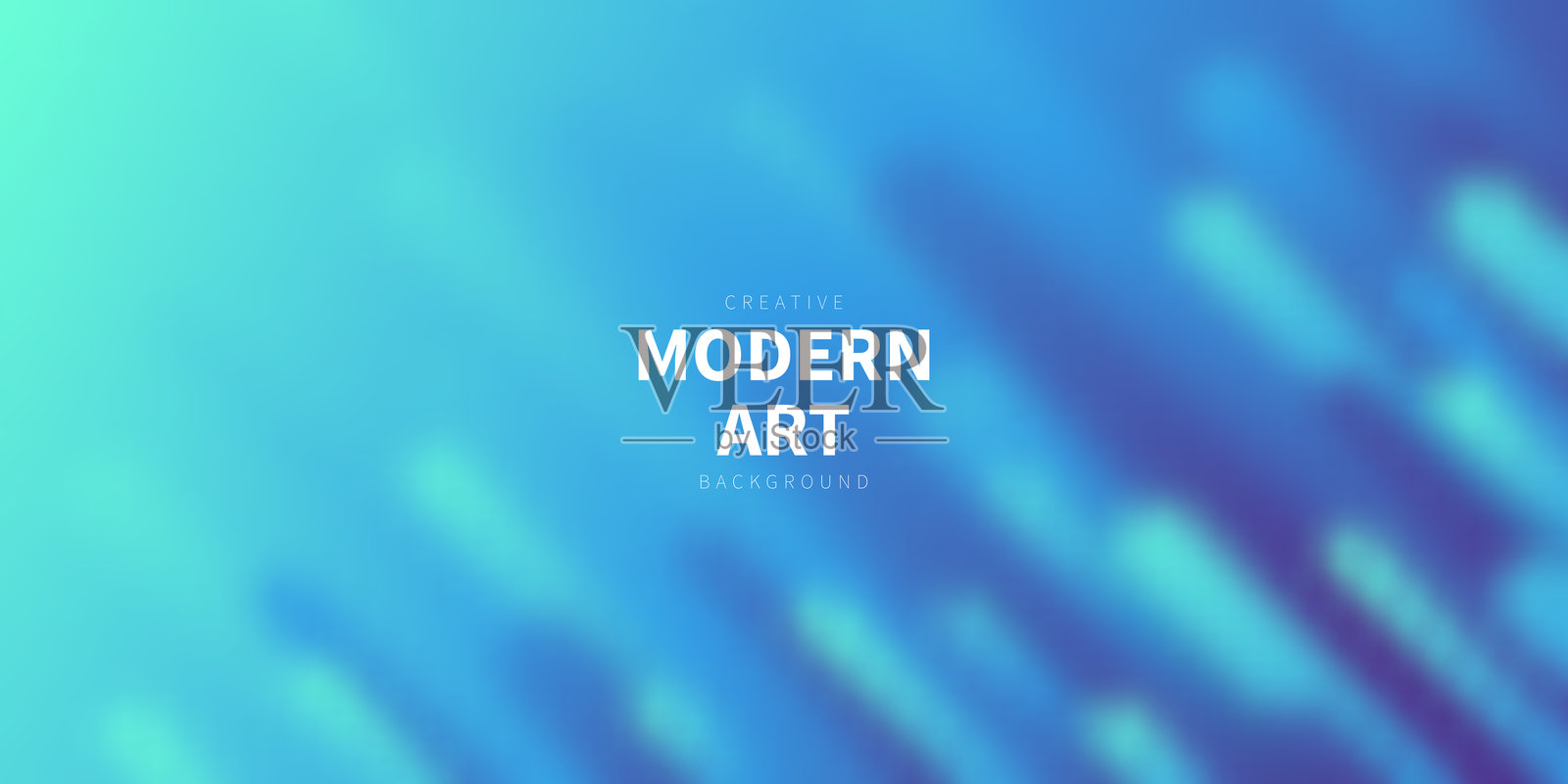 抽象模糊的几何图形设计 - 潮流蓝渐变插画图片素材