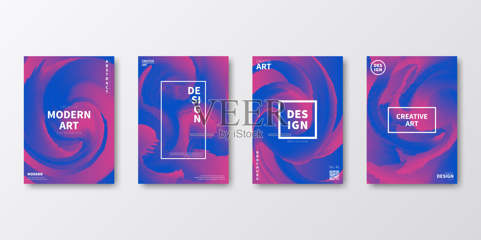 宣传册模板布局，紫色封面设计，商业年报，传单，杂志插画图片素材