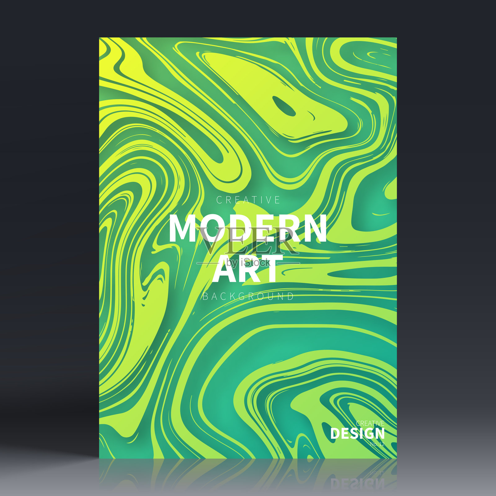 宣传册模板布局，绿色封面设计，公司年报，传单，杂志插画图片素材