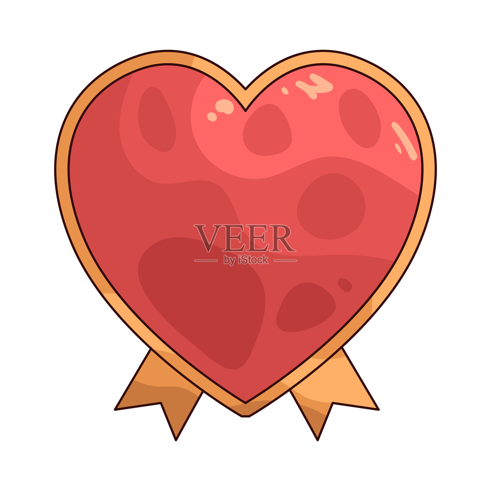 爱心徽章插画图片素材