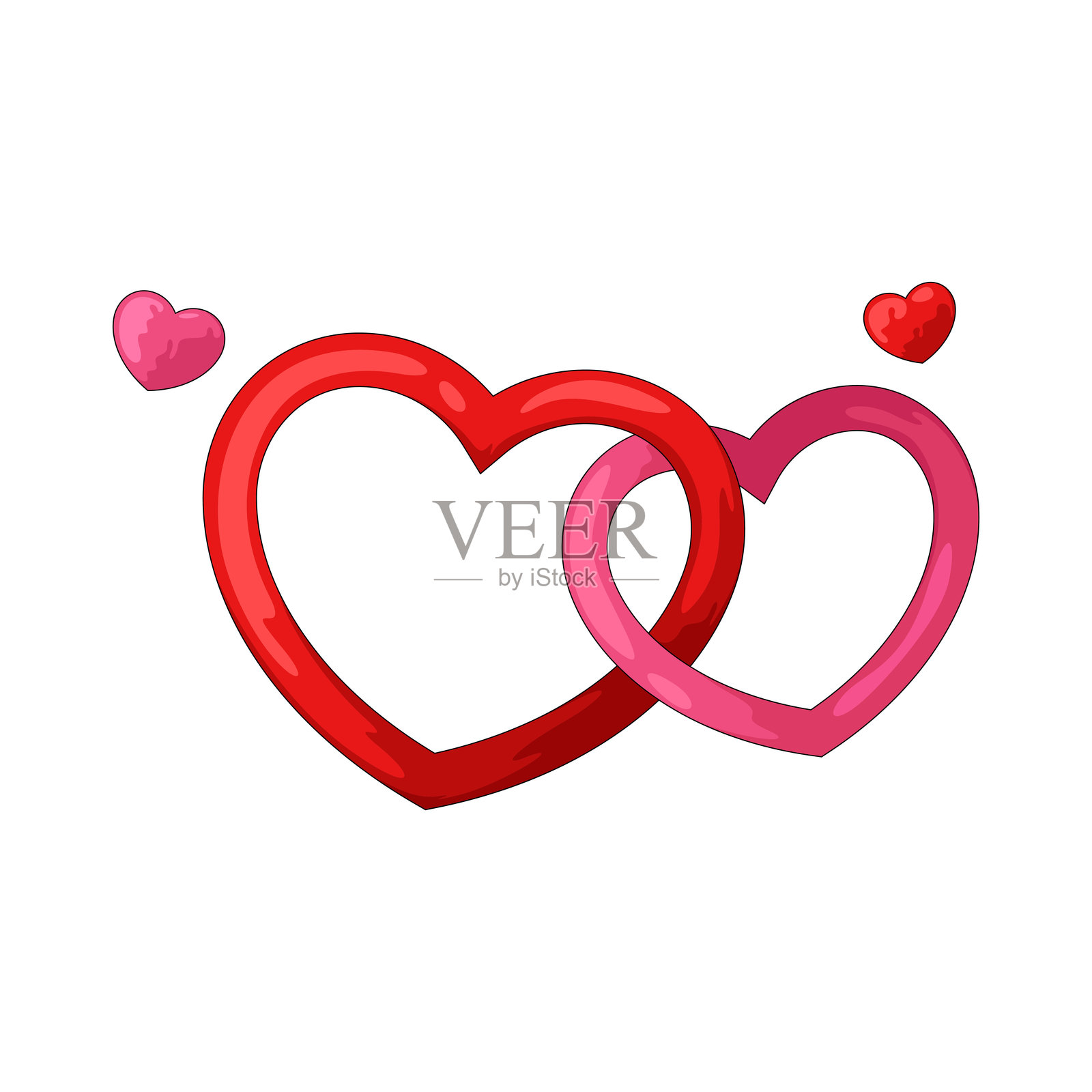 双心插画图片素材