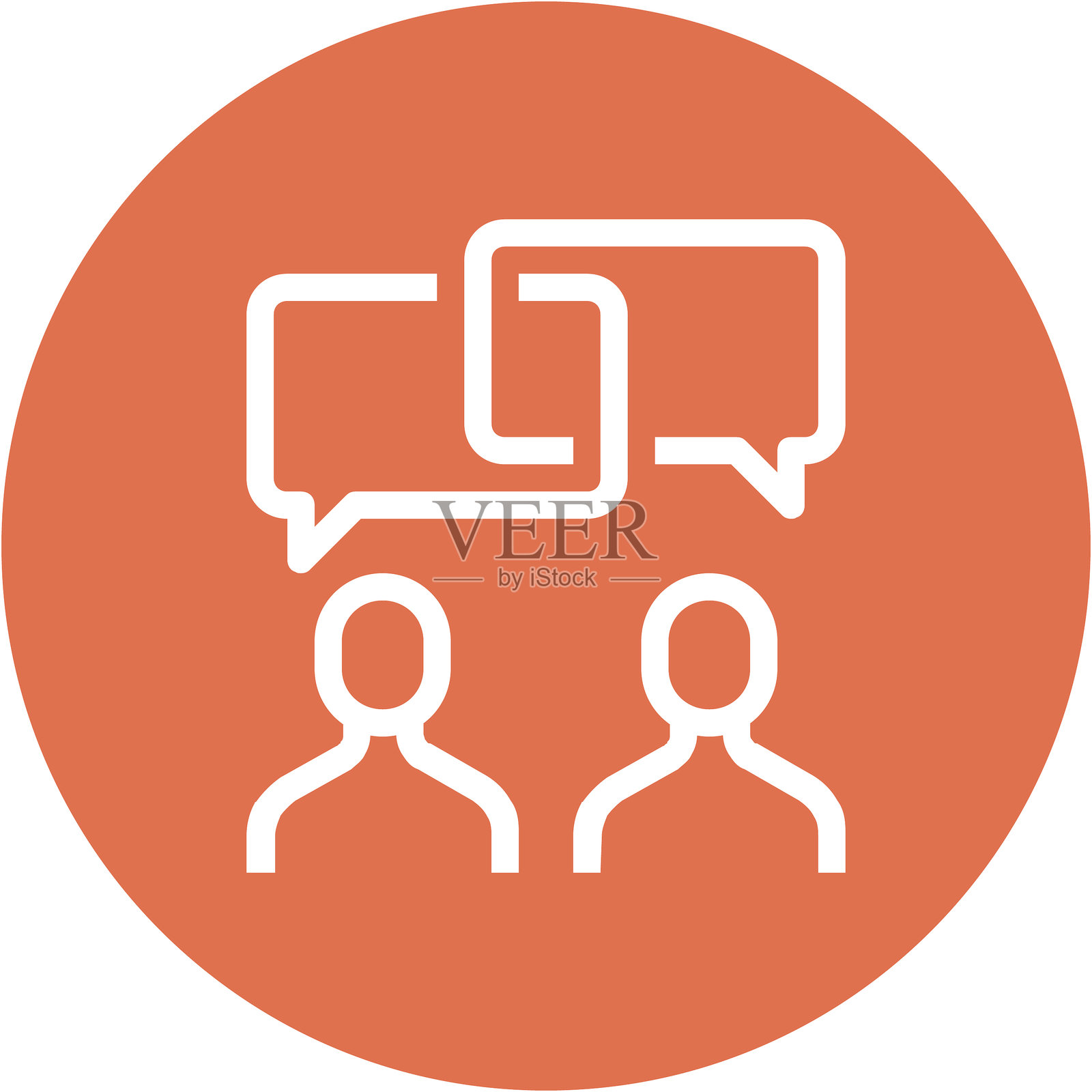 现代对话气泡扁平线矢量图标志设计理念。插画图片素材