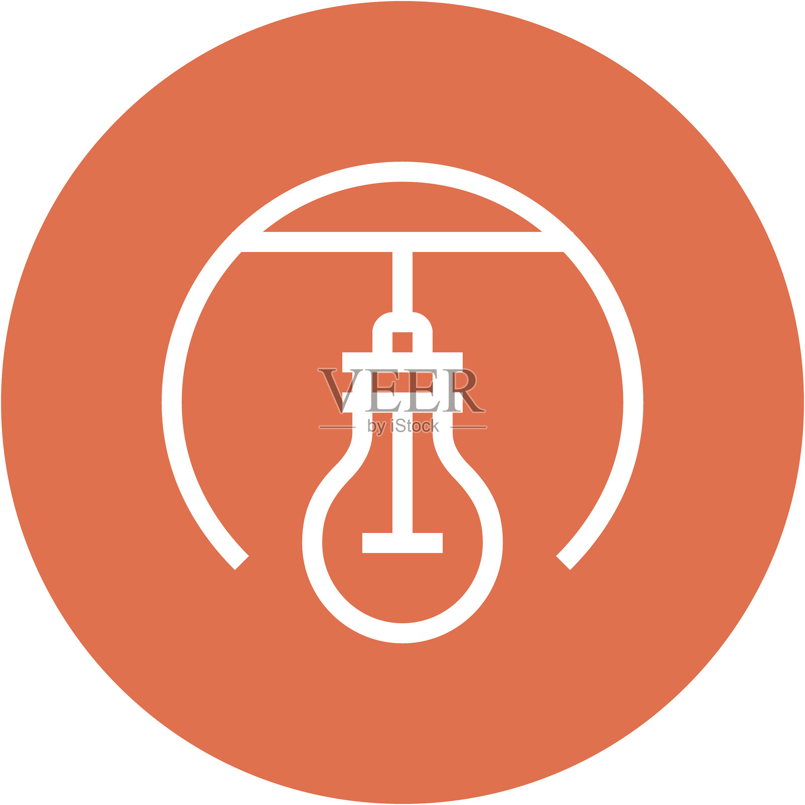 现代灯泡扁平线条矢量图图标设计理念。插画图片素材