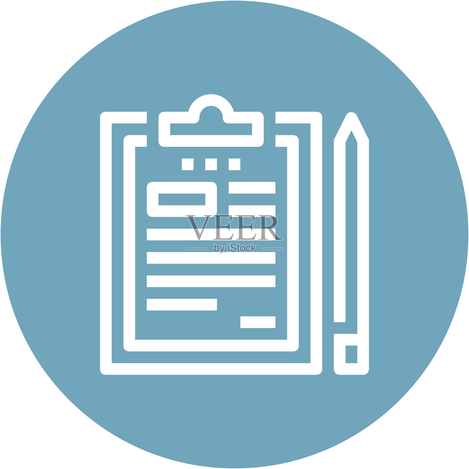 现代剪贴板扁平化线条矢量插画图标设计理念。移动和网页图形图标。扁平化符号，Logo创意理念。简洁干净的扁平化象形图插画图片素材