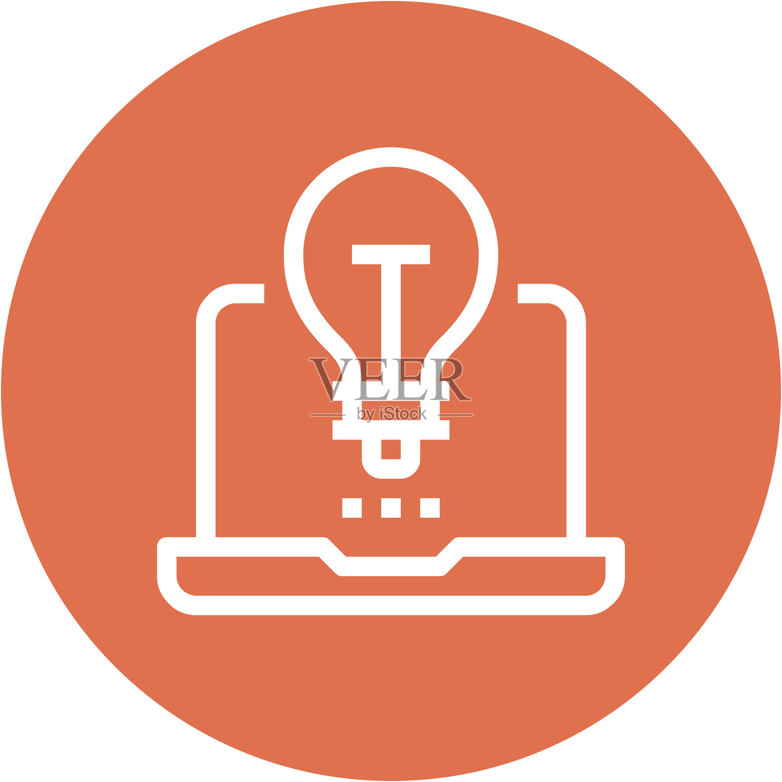 现代灯泡扁平线条矢量插画图标设计理念。插画图片素材