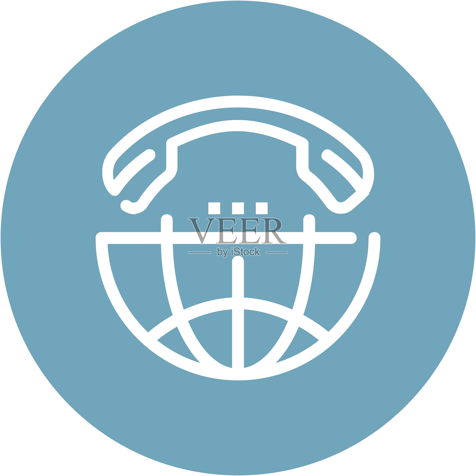 现代国际电话扁平化线条矢量图示图标设计理念。移动端和网页图形图标。扁平化符号，Logo创意理念。简洁扁平化象形图插画图片素材