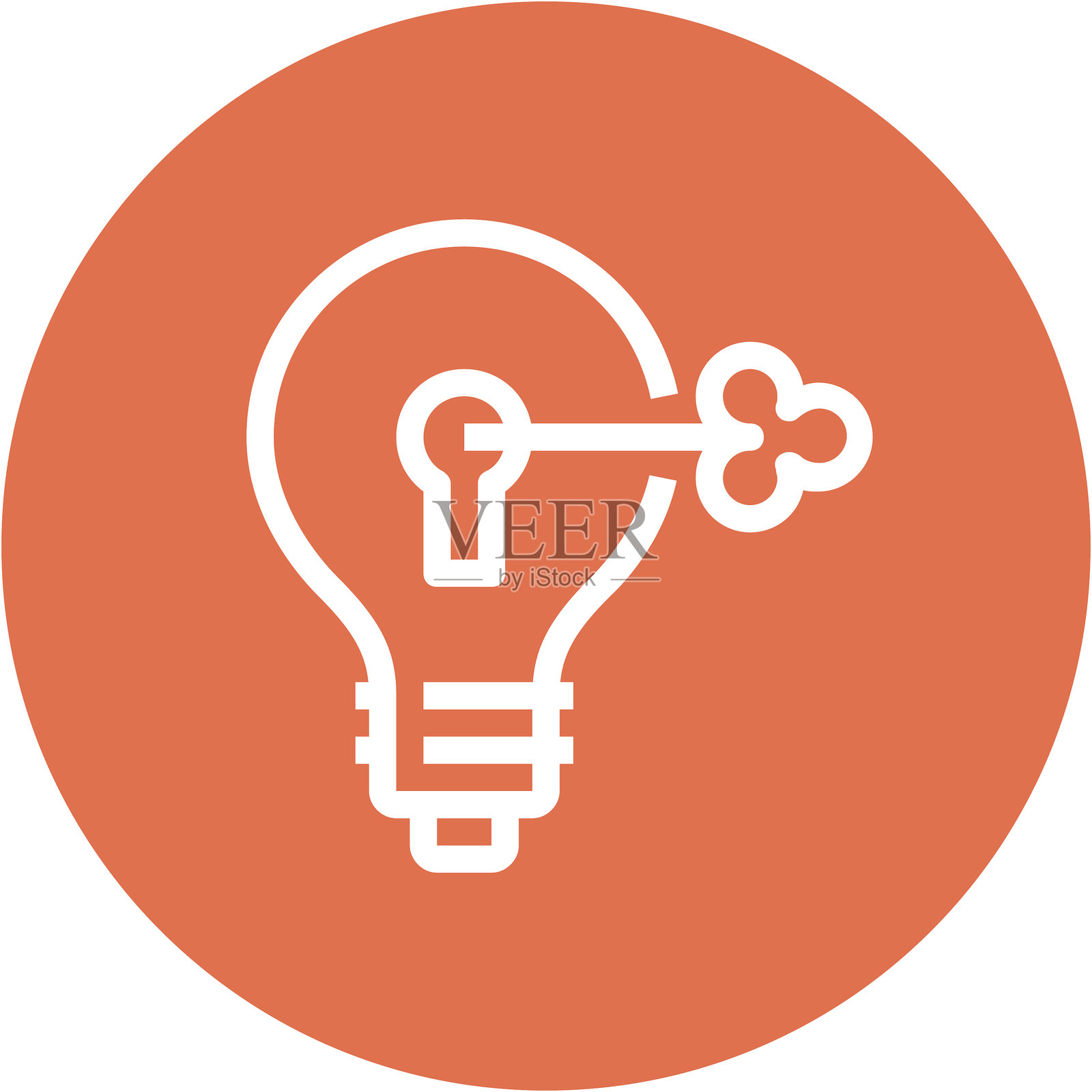 现代灯泡扁平线条矢量图标设计理念。插画图片素材