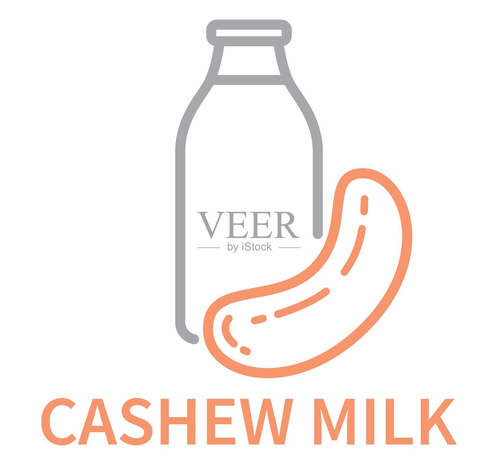 腰果奶线条图标插画图片素材