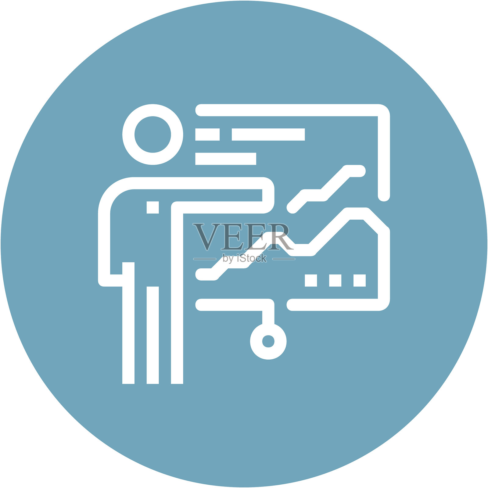 现代演示扁平化线条矢量插画图标设计理念。移动和网页图形图标。扁平化符号，Logo创意理念。简洁干净的扁平化象形图插画图片素材