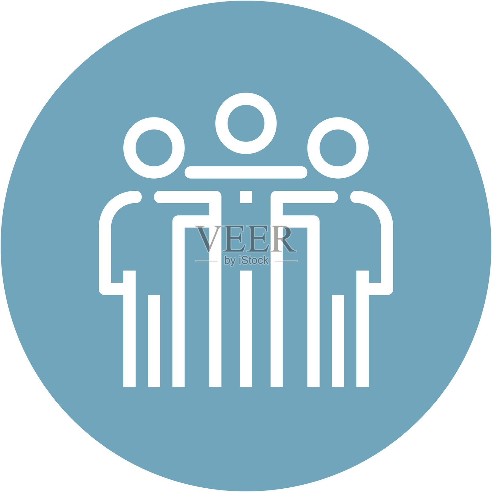 现代团队建设扁平化矢量插画图标设计概念。移动和网页图形图标。扁平符号，Logo创意概念。简洁干净的扁平化象形图插画图片素材