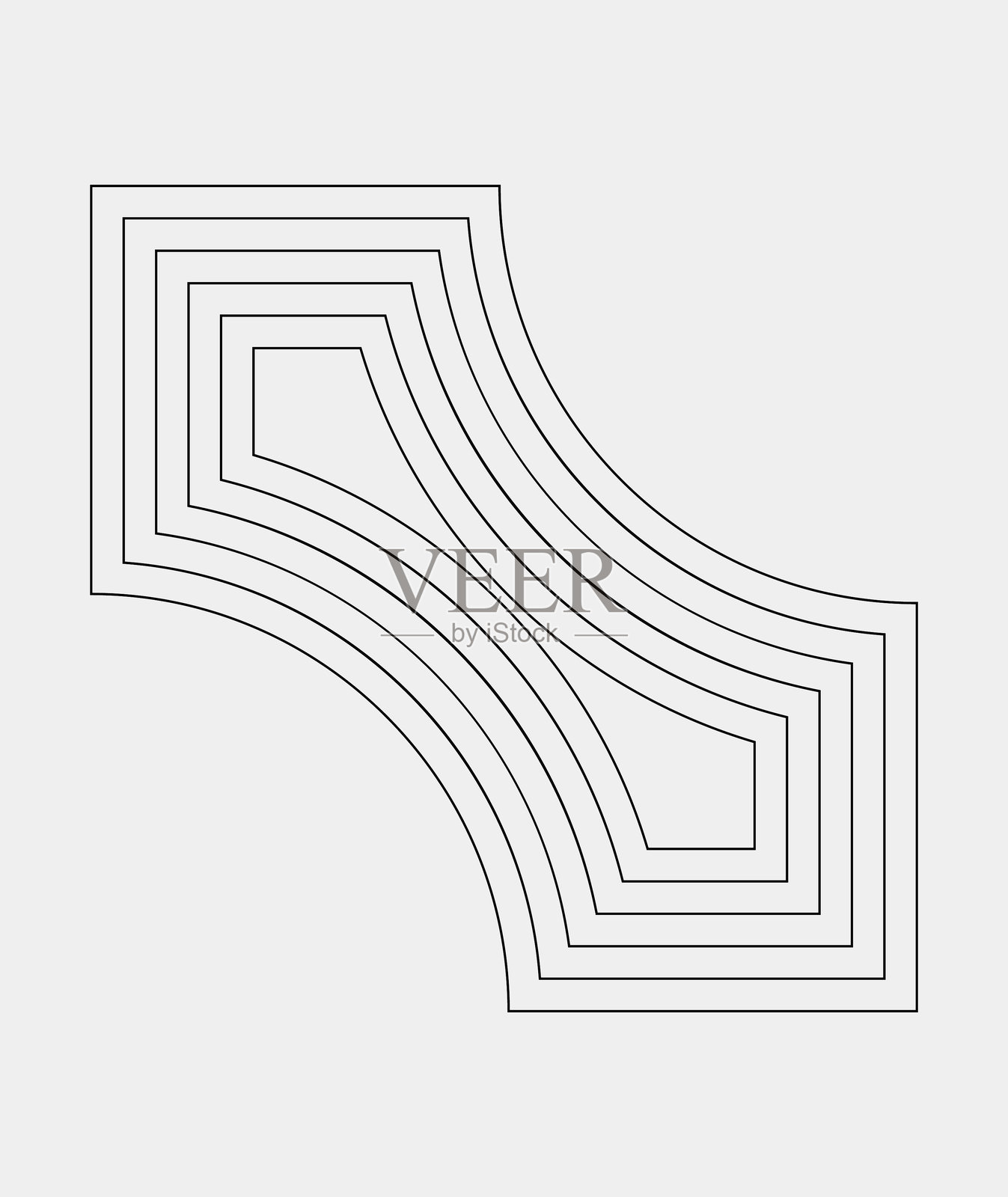 抽象的黑白偏移路径三角形线条风格几何图形标志插画图片素材