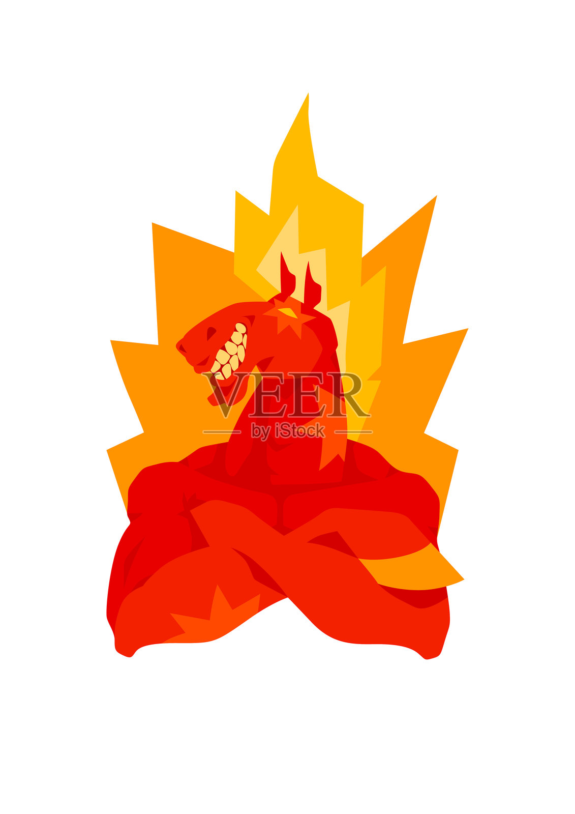 烈焰骏马健美先生矢量图插画图片素材