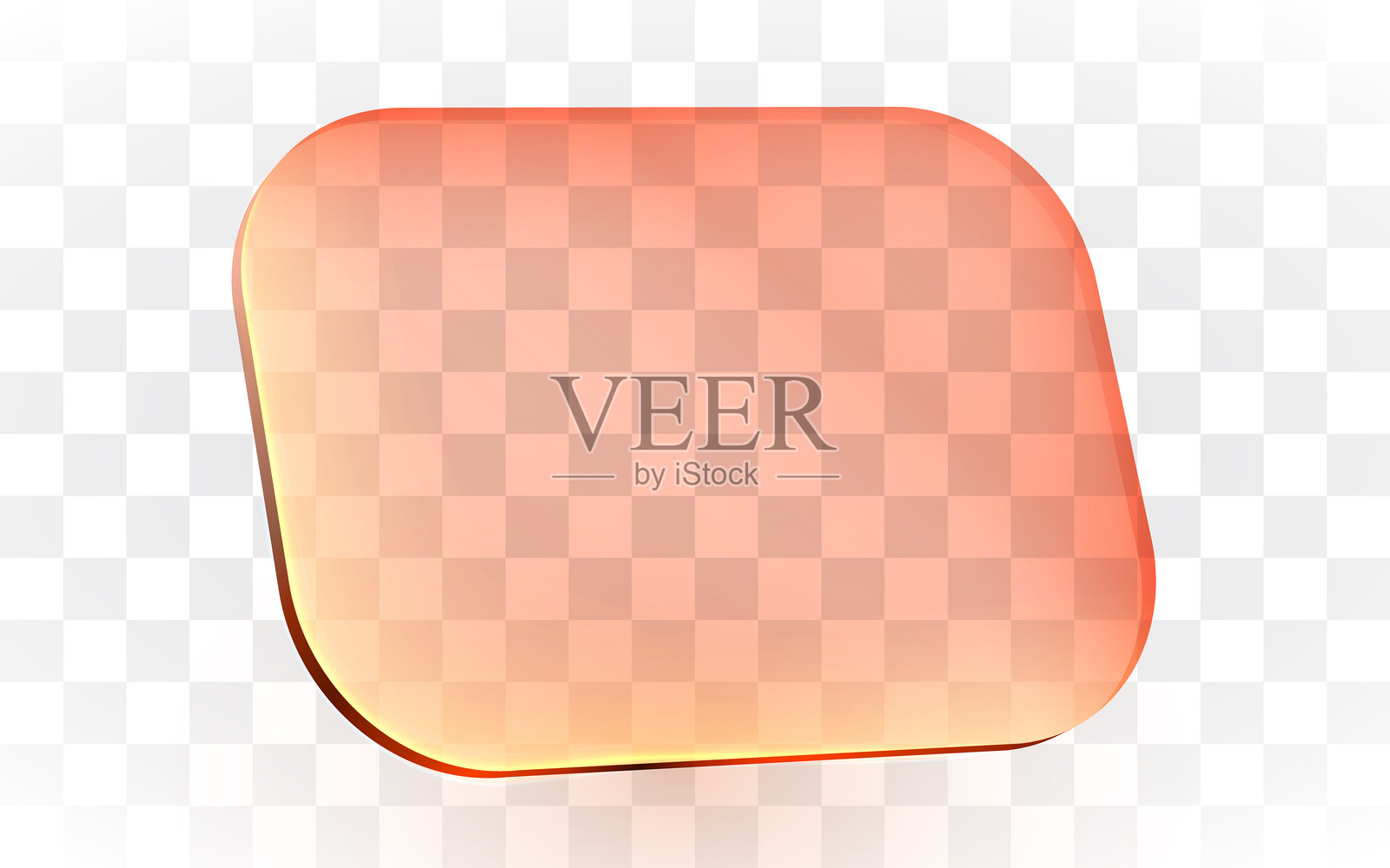 现代全息玻璃面板，在透明背景上带有充满活力的彩虹渐变。插画图片素材