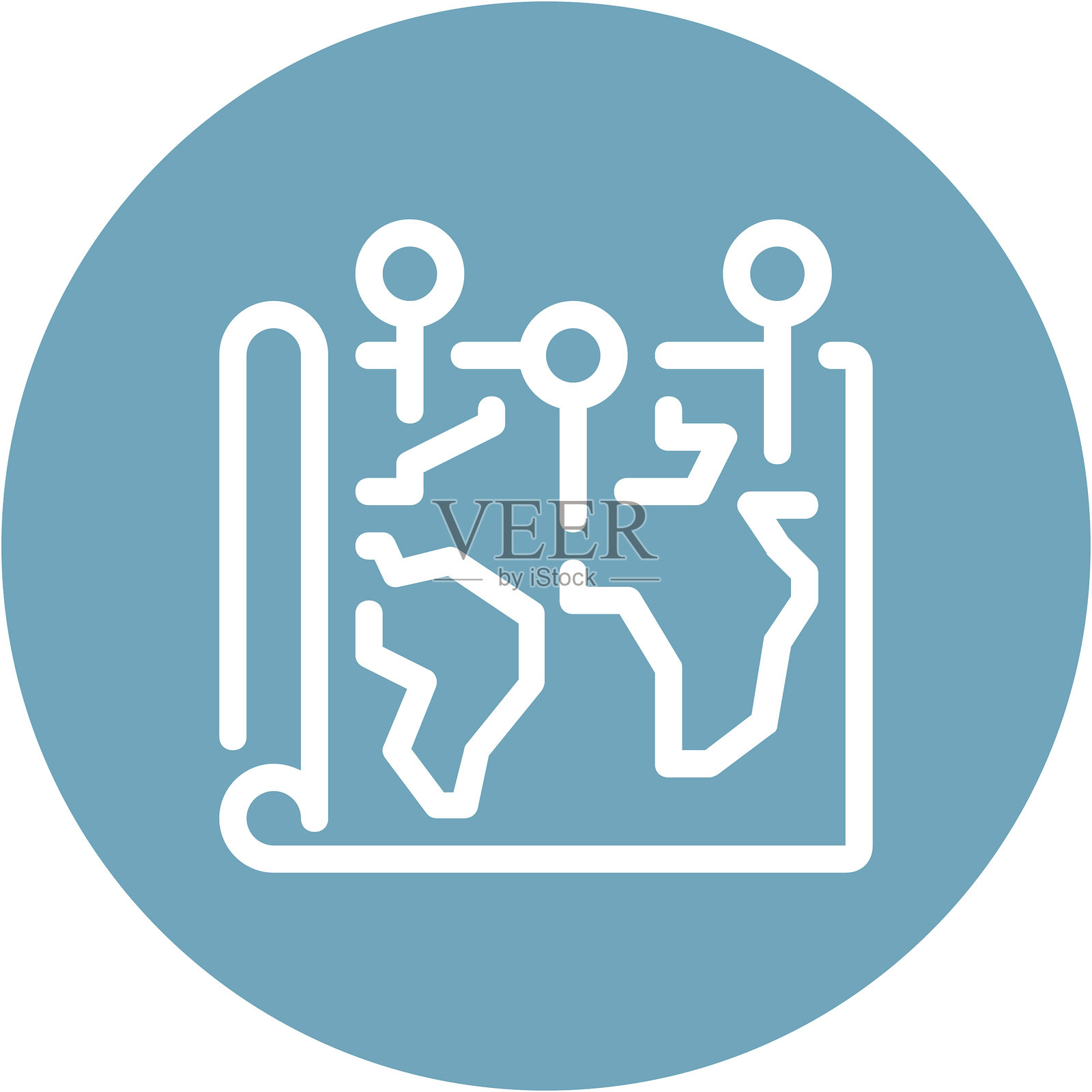 现代分公司平面线条矢量插画图标设计理念。移动和网页图形图标。平面符号，Logo创意理念。简洁干净的平面象形图插画图片素材