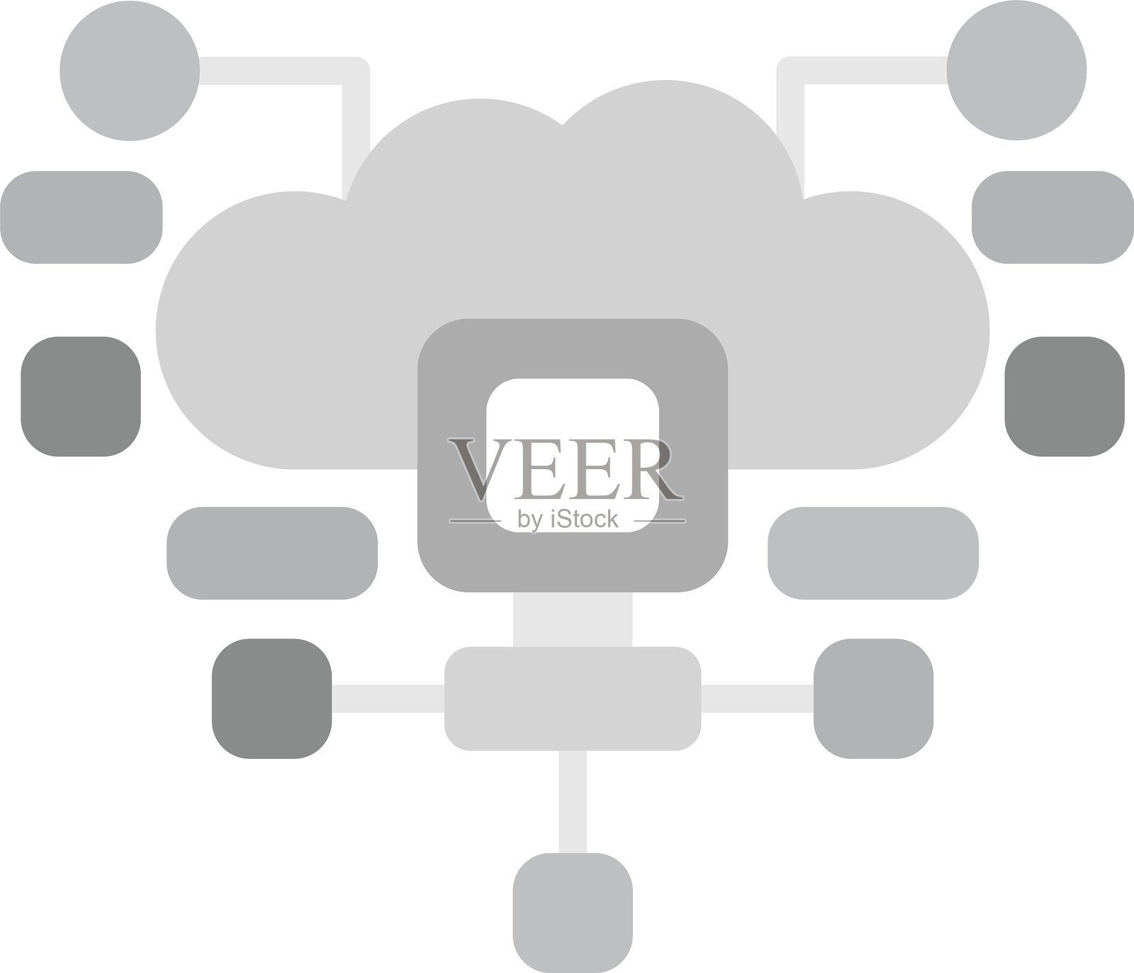 云计算新图标设计创意插画图片素材