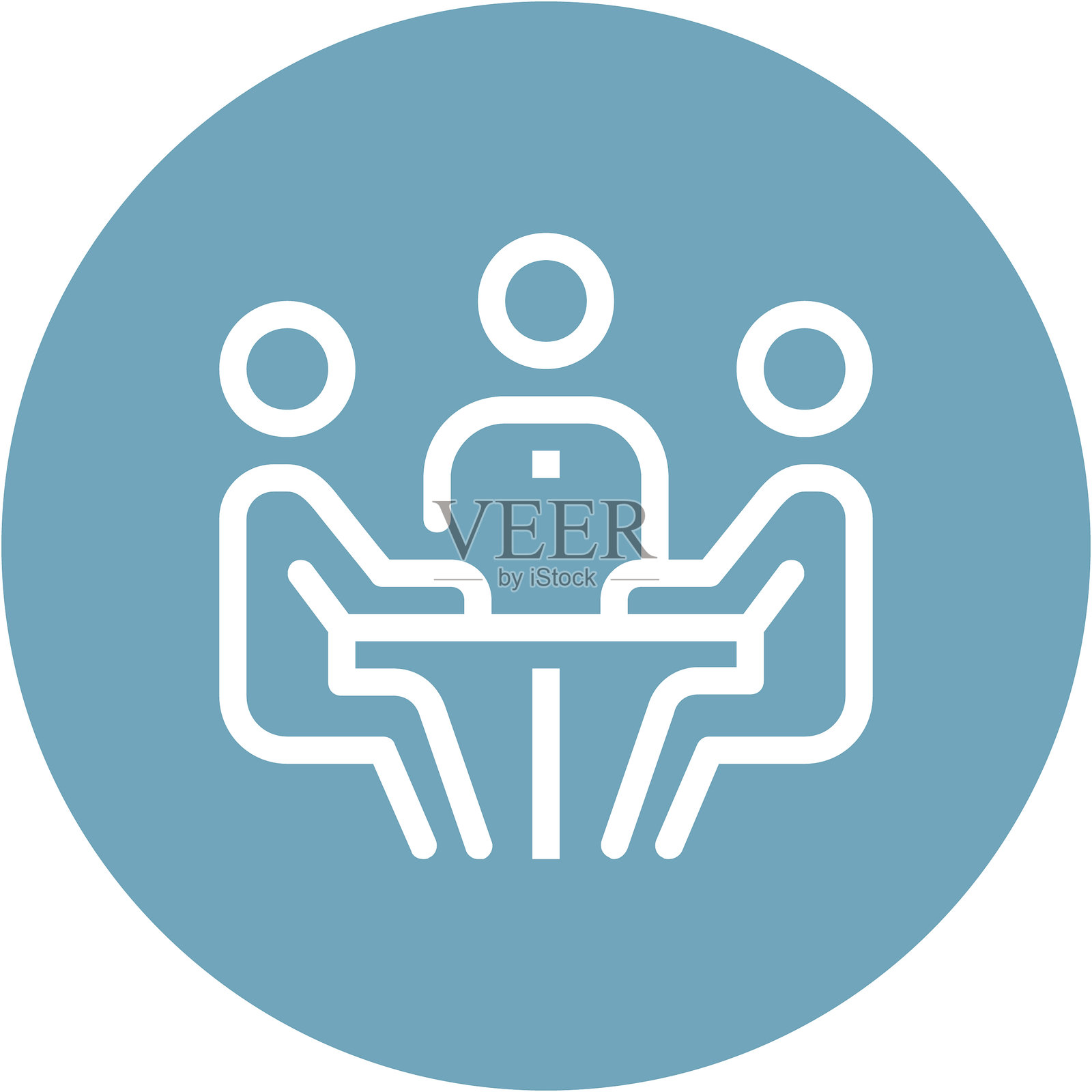 现代会议扁平化矢量插画图标设计概念。移动和网页图形图标。扁平化符号，logo创意概念。简洁干净的扁平化象形图。插画图片素材