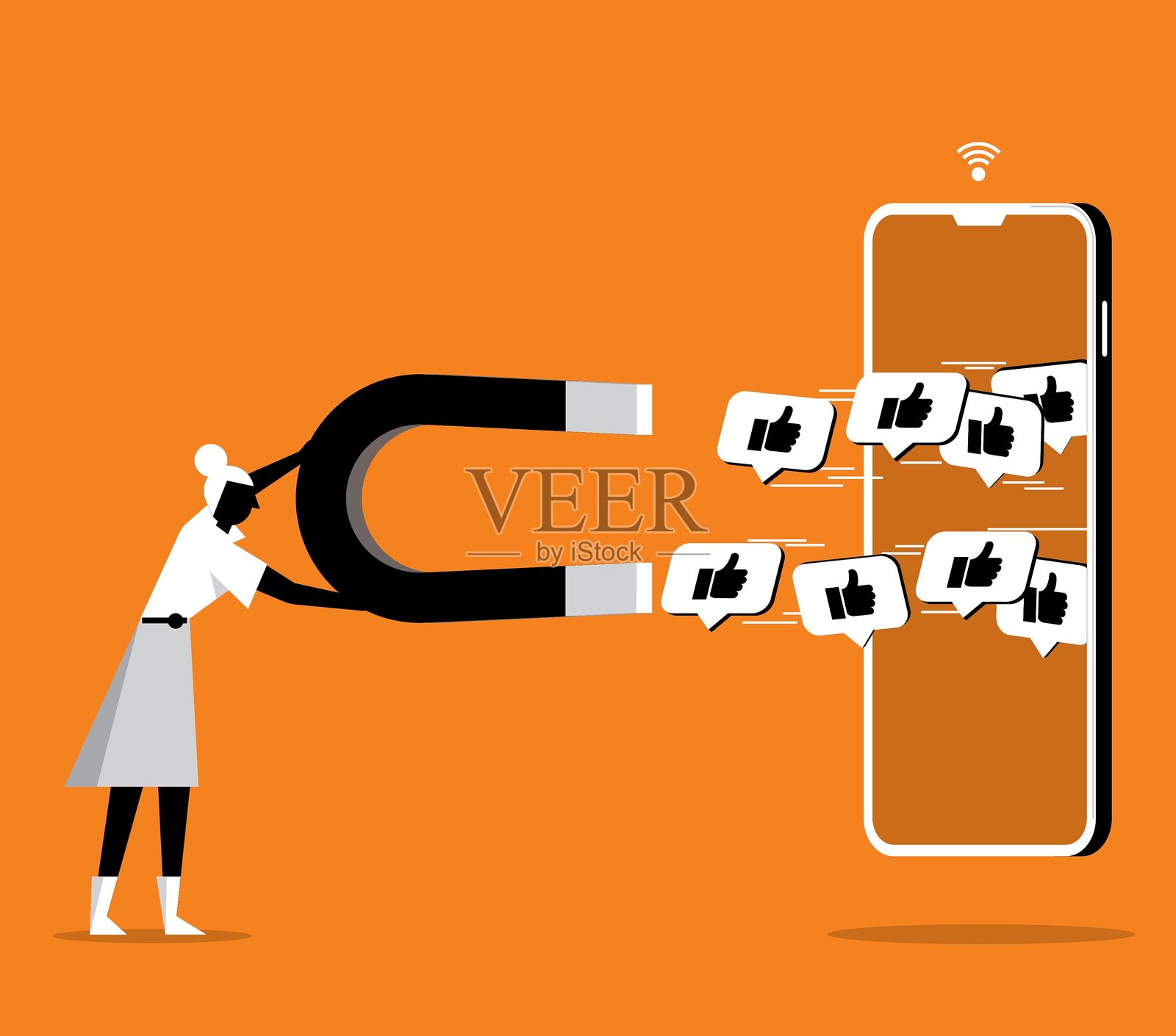 女商人 - 视频博主 - 手机插画图片素材