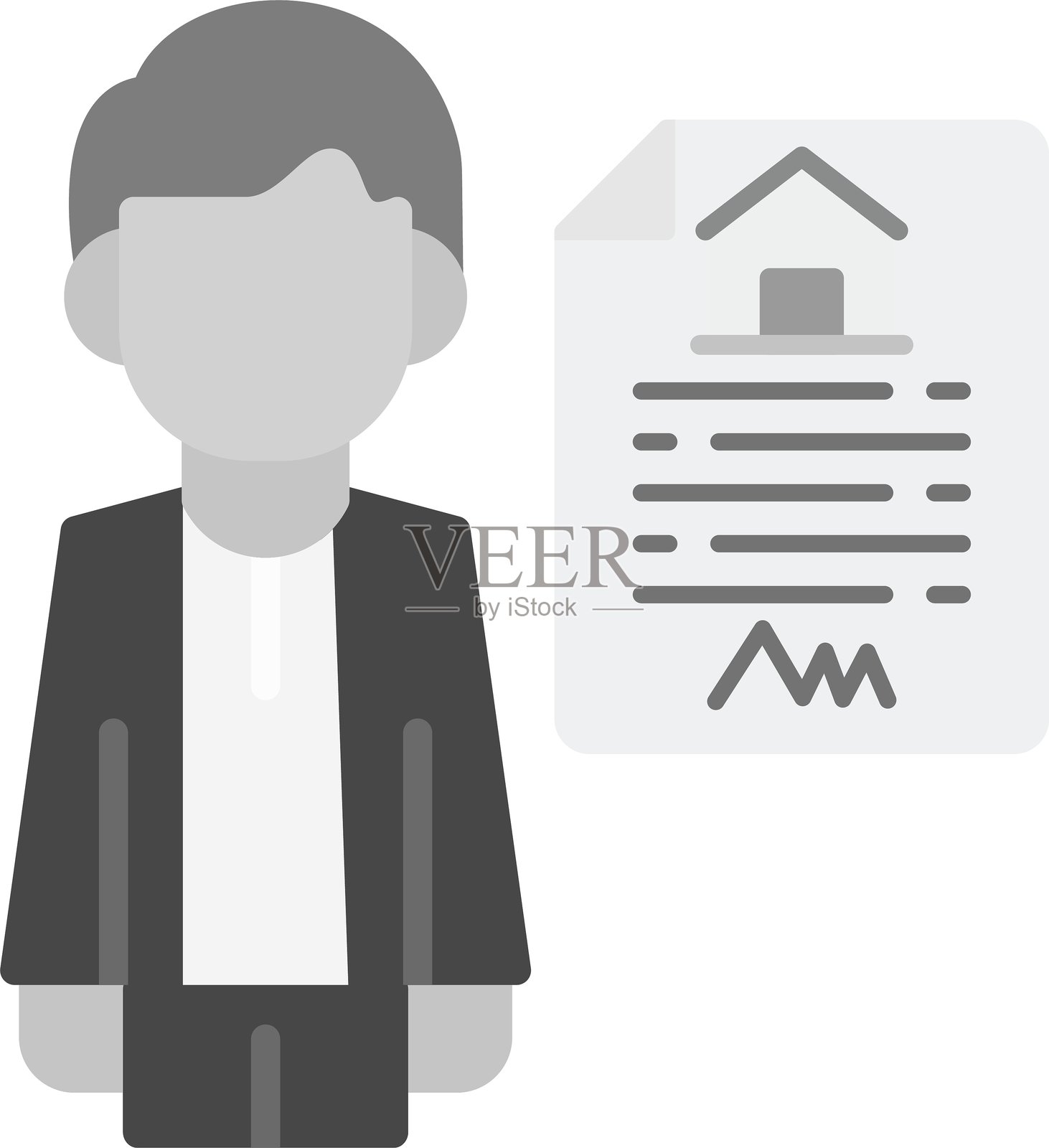 房地产经纪人新图标设计创意插画图片素材