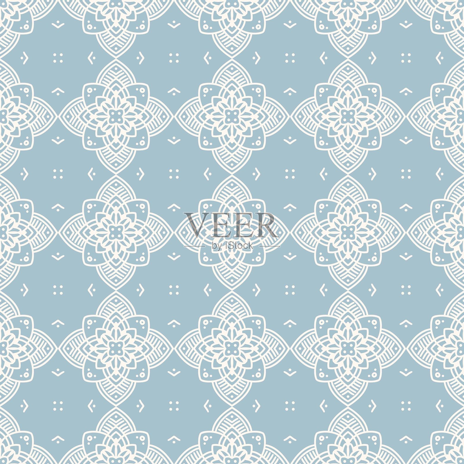 无缝蕾丝花卉背景插画图片素材