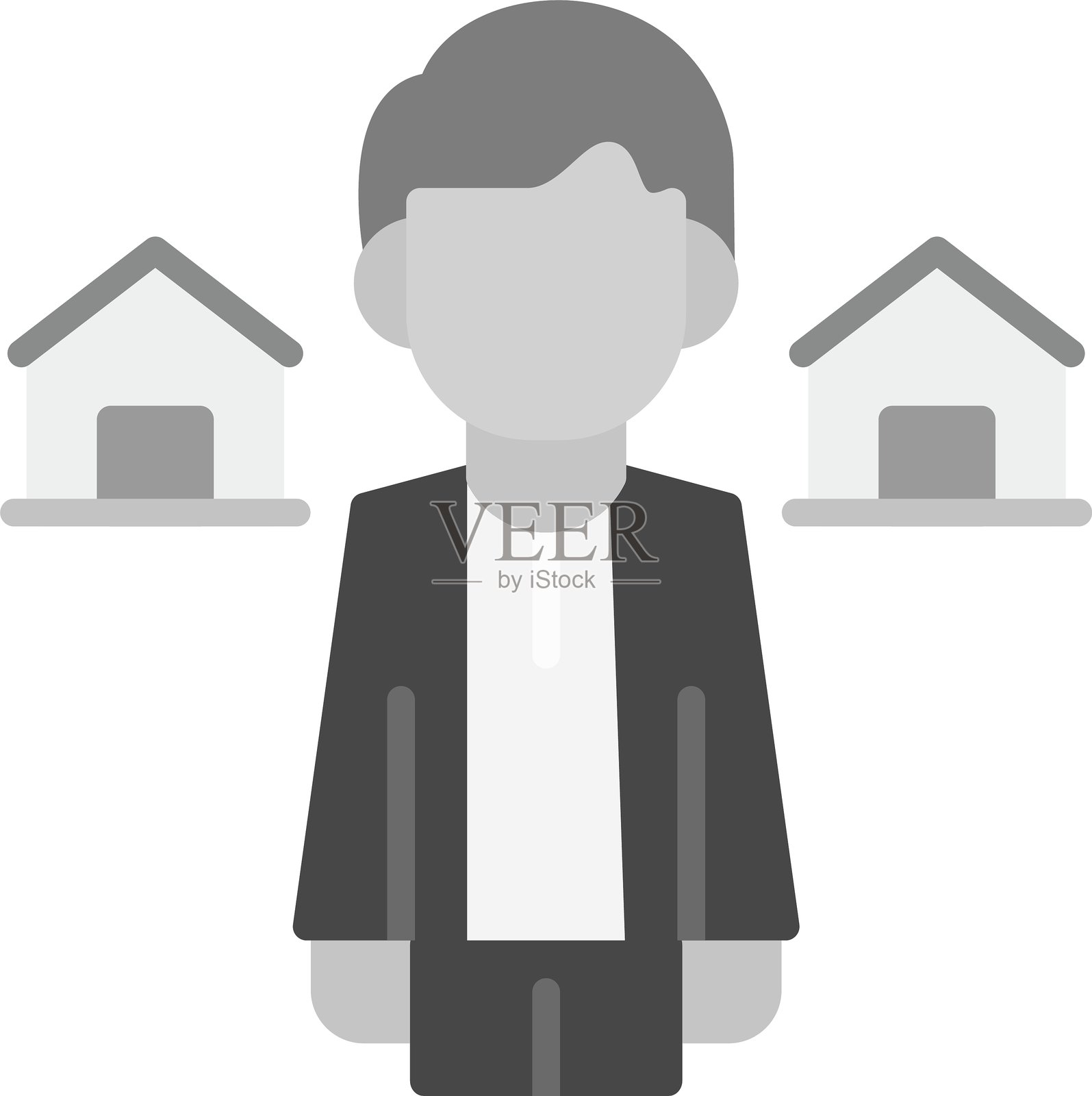 房地产经纪人新图标设计创意插画图片素材