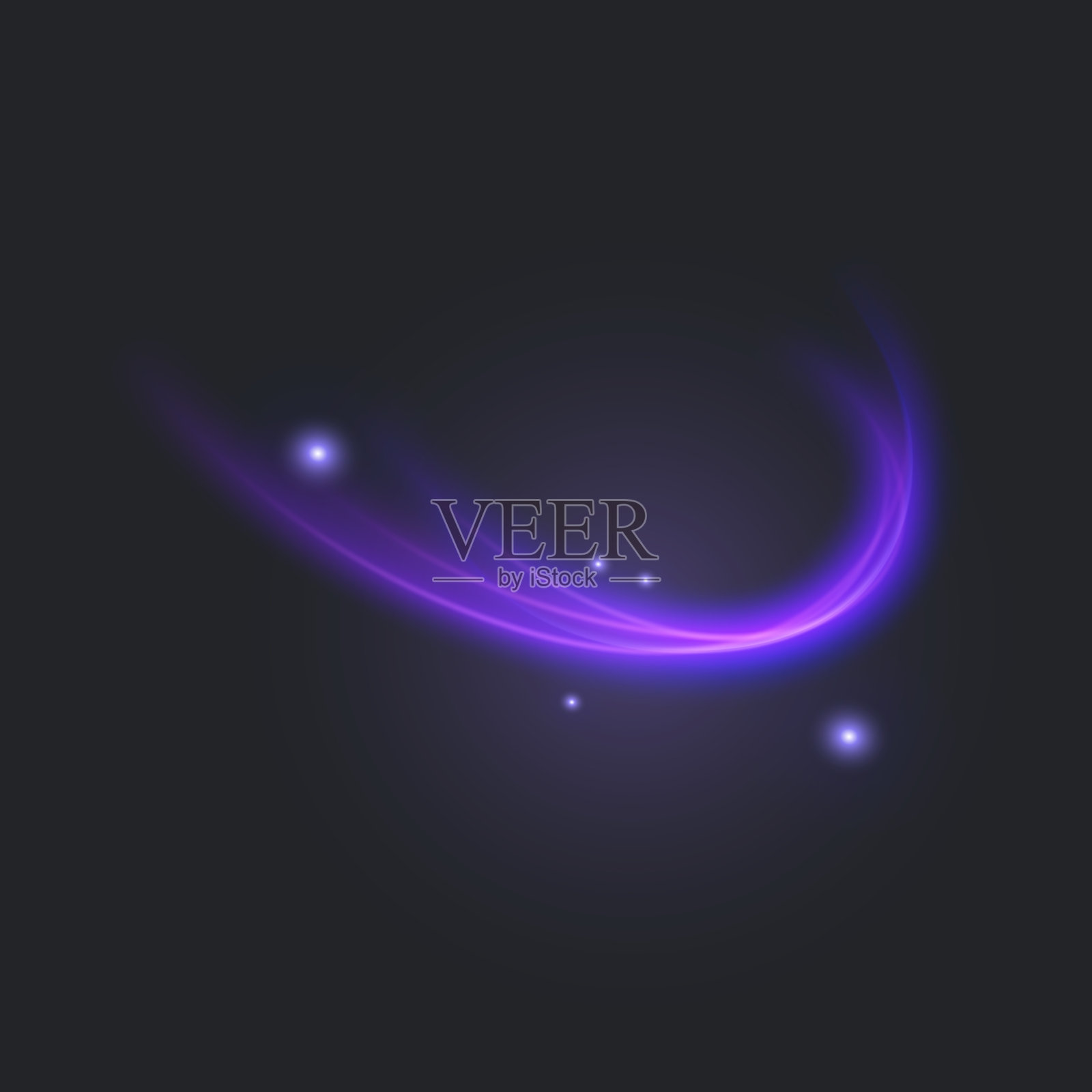 动态明亮光能波。暗背景上的发光线条插画图片素材