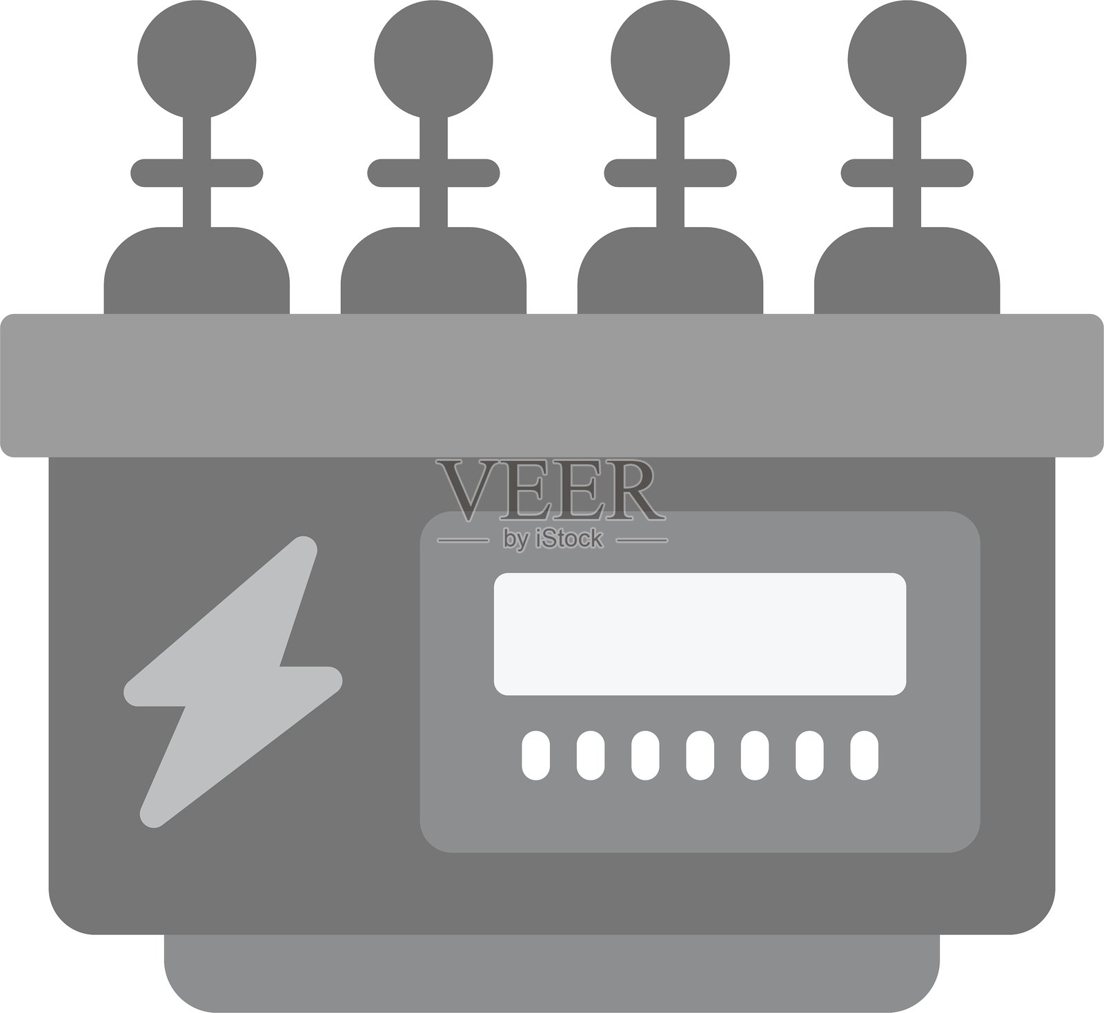 电力变压器新图标设计创意插画图片素材