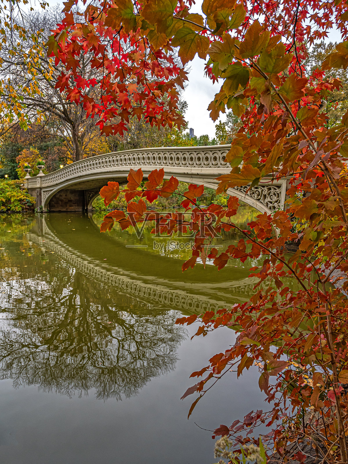 深秋的弓桥照片摄影图片