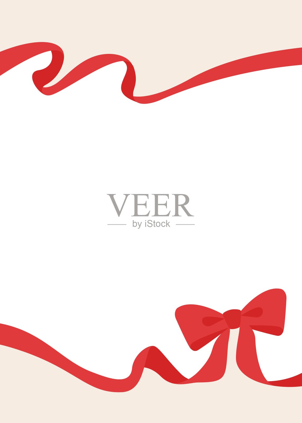 丝带装饰画框，背景，竖版插画图片素材