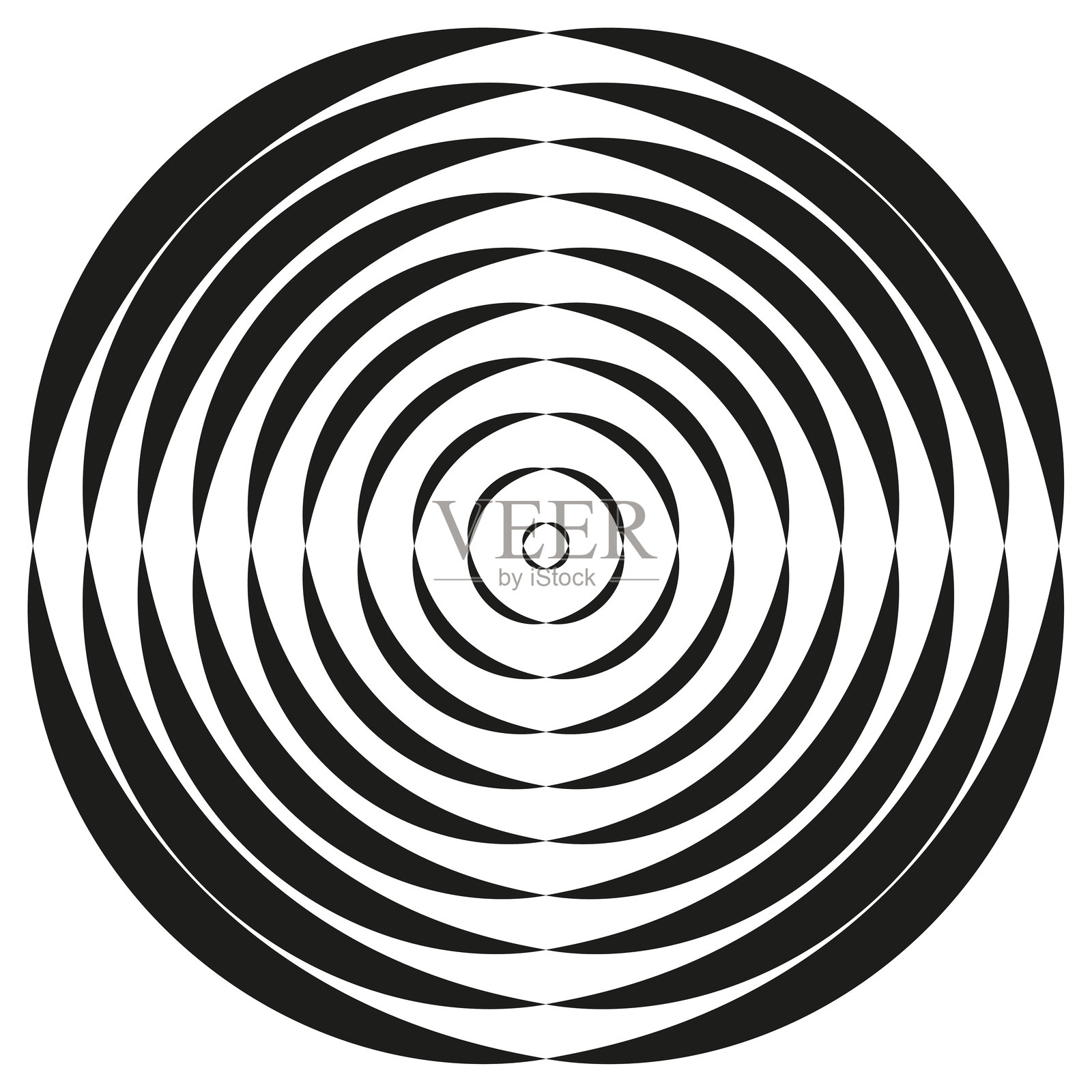 同心圆元素。点状图案矢量图。辐射状漩涡纹理。抽象圆形。插画图片素材