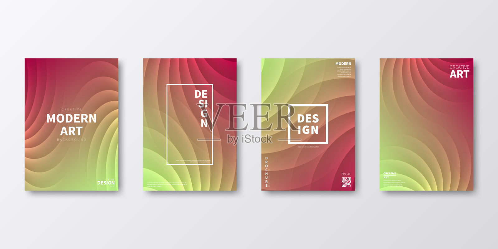 宣传册模板布局，红色封面设计，商业年报，传单，杂志插画图片素材