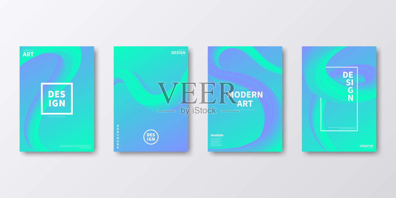 宣传册模板布局，蓝色封面设计，商业年报，传单，杂志插画图片素材