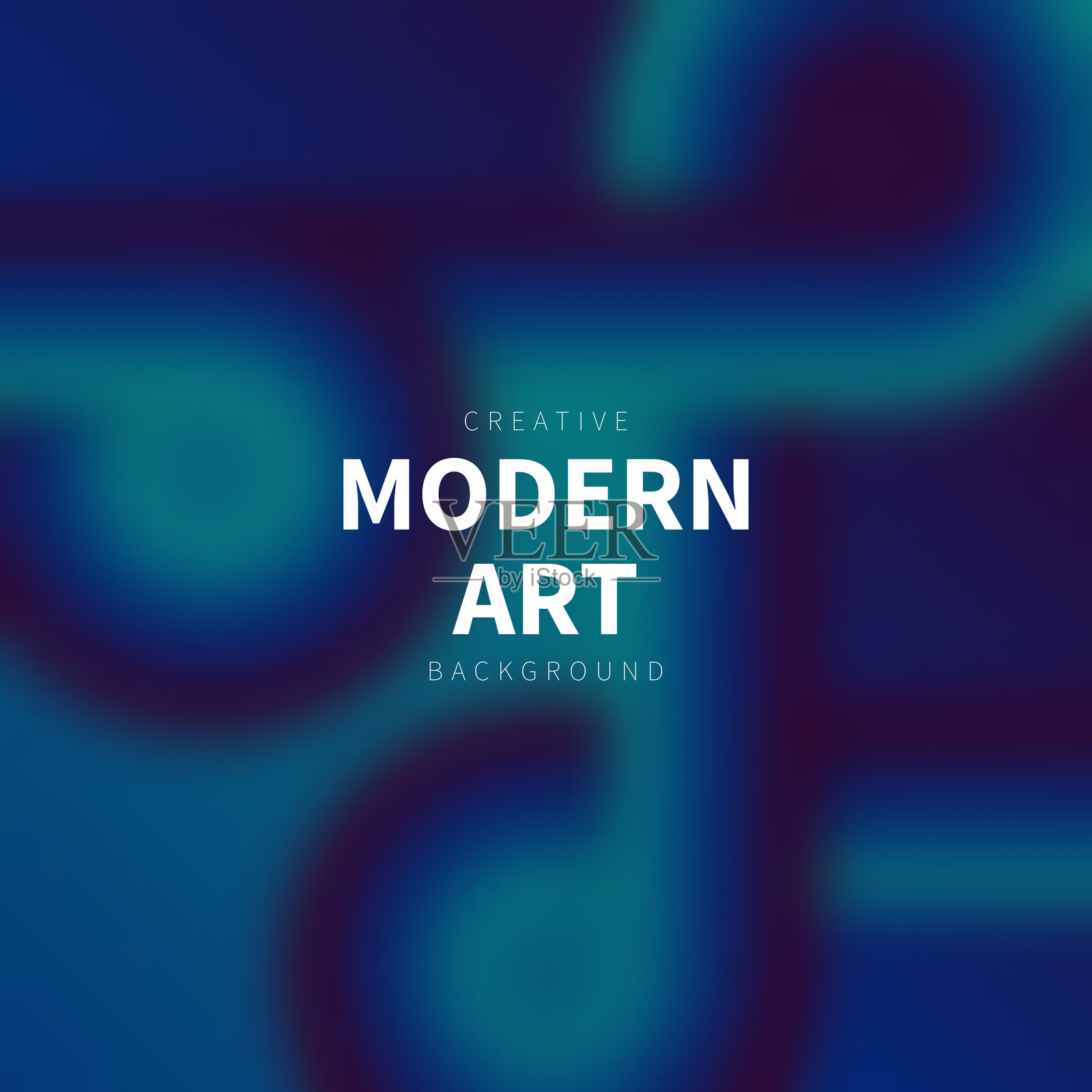 蓝色抽象背景，带有模糊的圆形图案插画图片素材