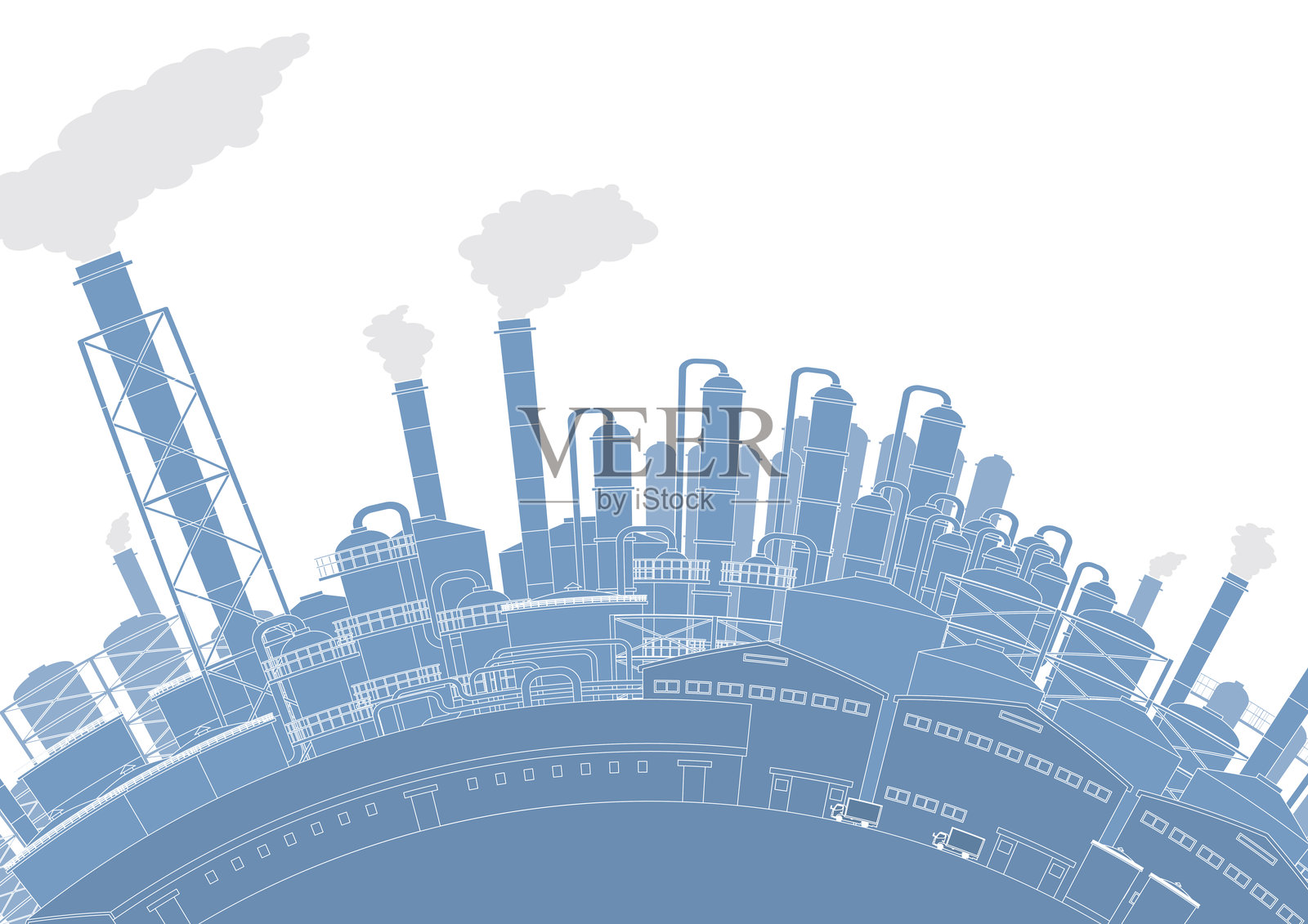 工业区矢量图插画图片素材