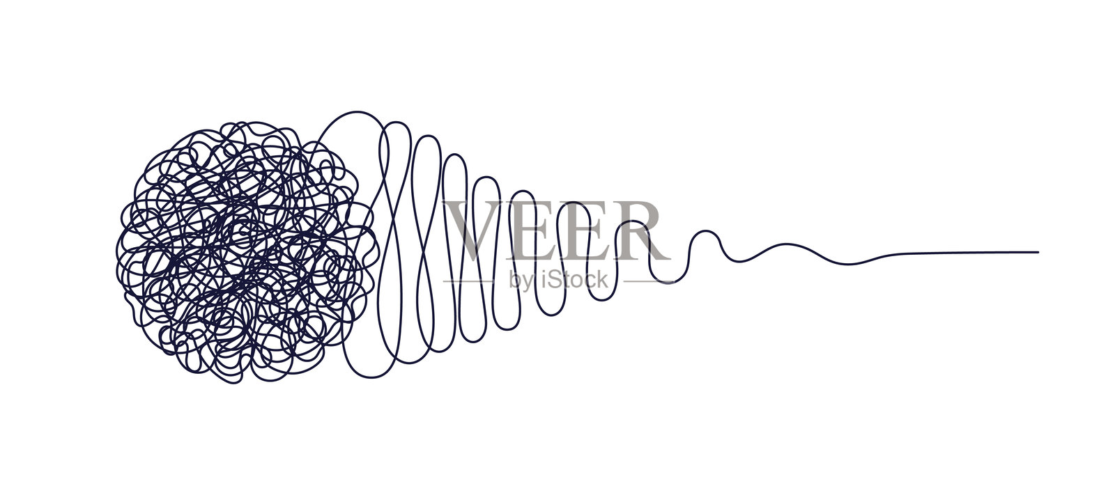 解开缠结，解决问题，掌控混乱插画图片素材