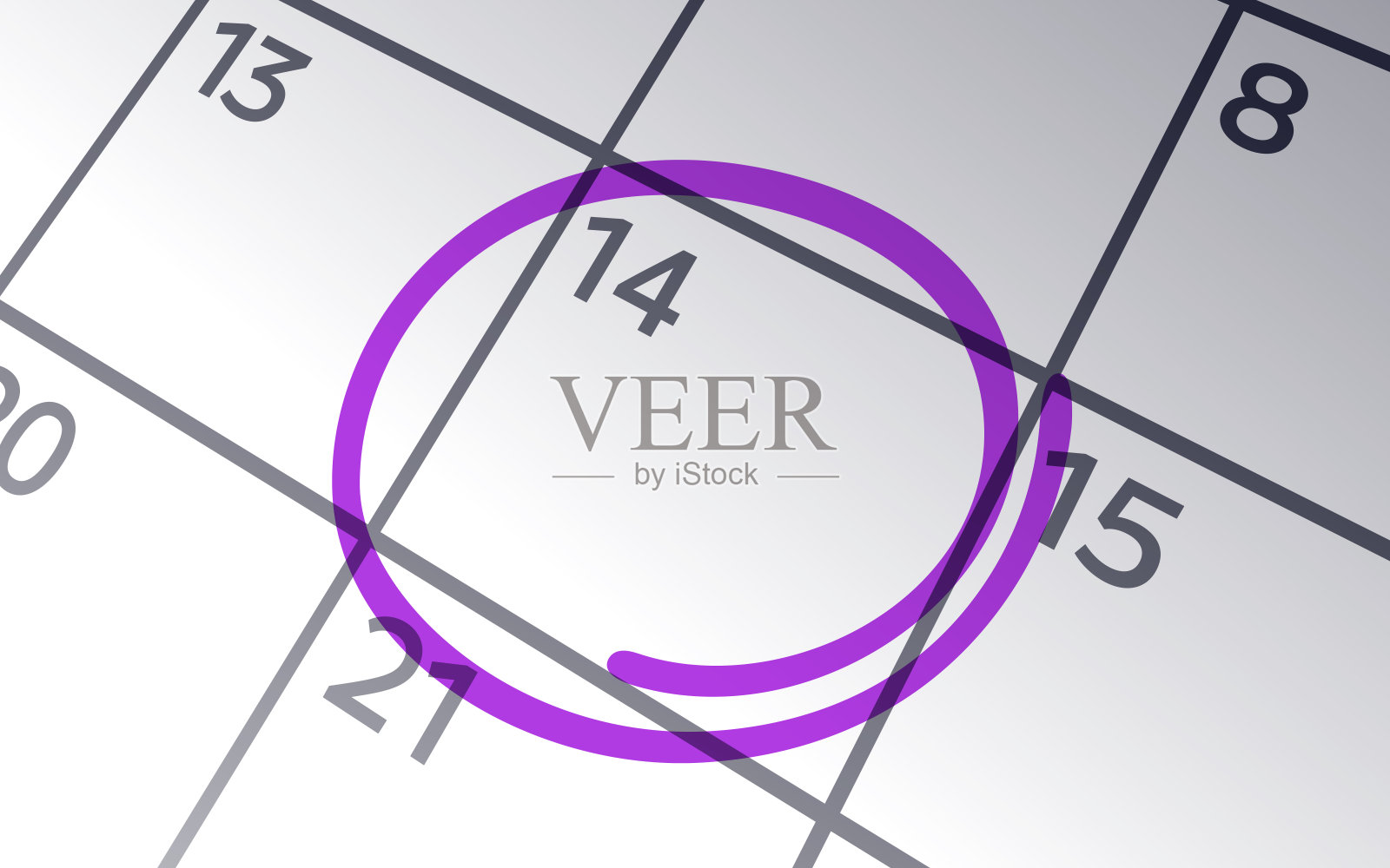 日历日期14 即将举行的活动 日期已圈出 重点 提醒插画图片素材