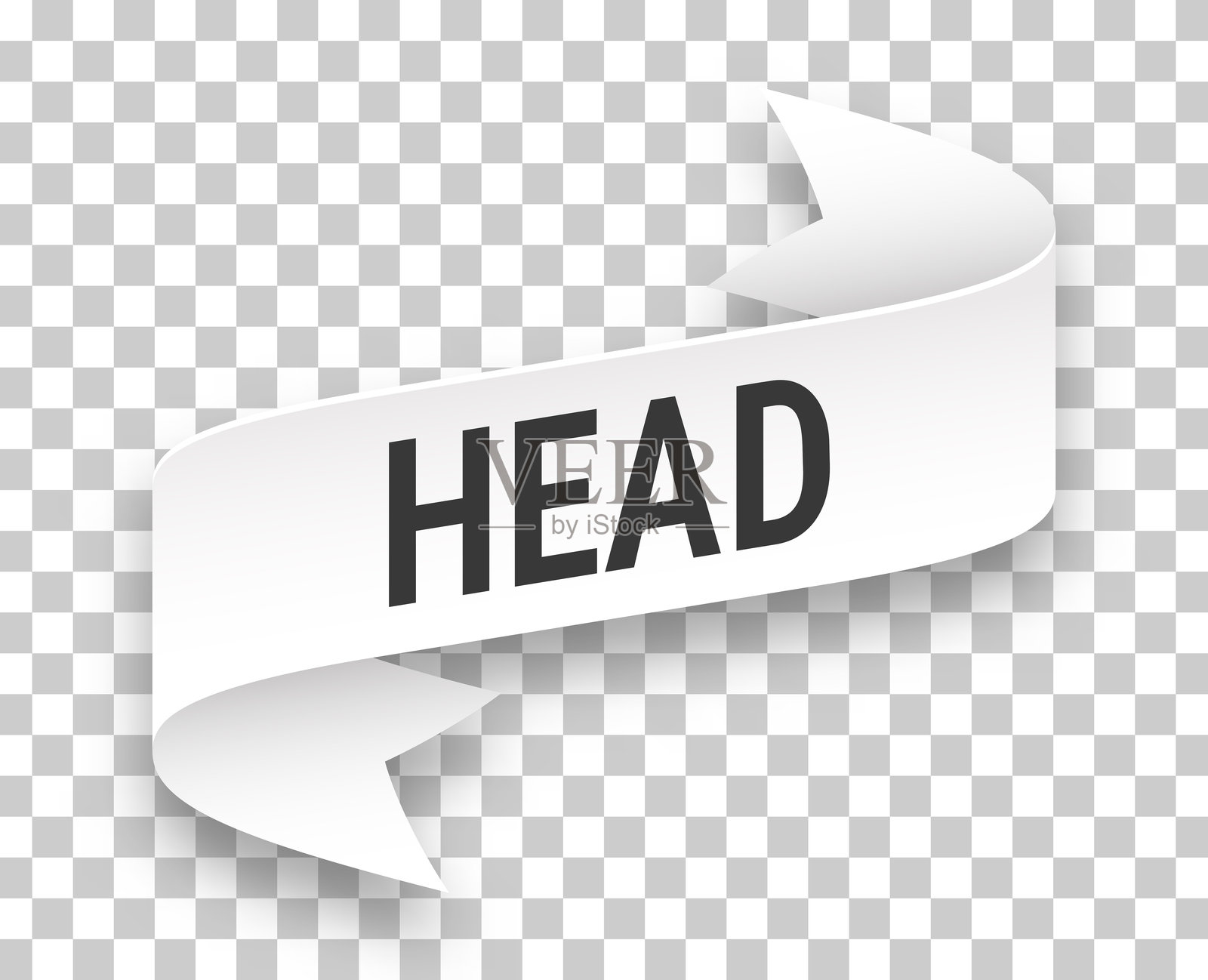 透明背景上的3D头部横幅插画图片素材