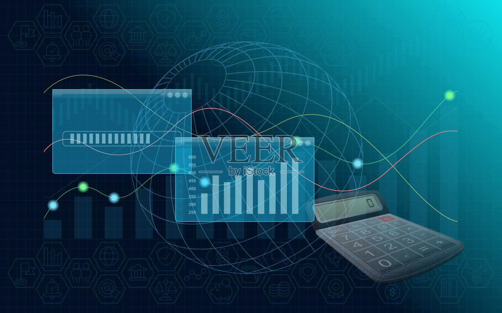 商业与金融背景插画图片素材