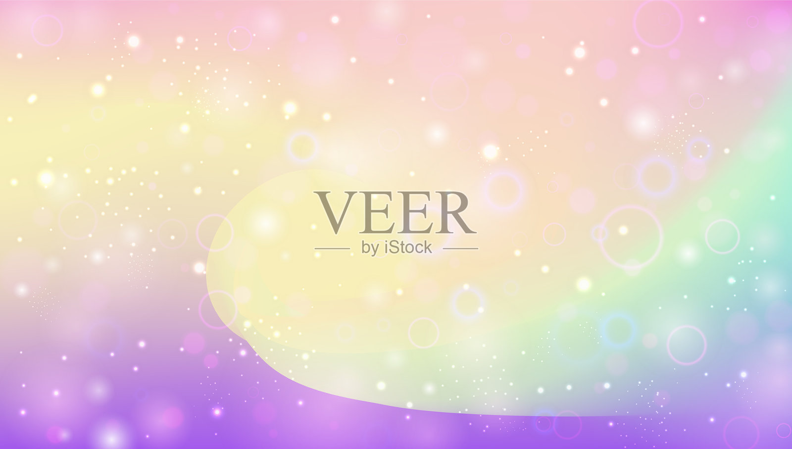 独角兽全息投影。粉色公主图案与美丽的魔法背景。紫色彩虹渐变。星系、天空和宇宙光的明亮霓虹背景。蓝色独角兽全息投影。插画图片素材