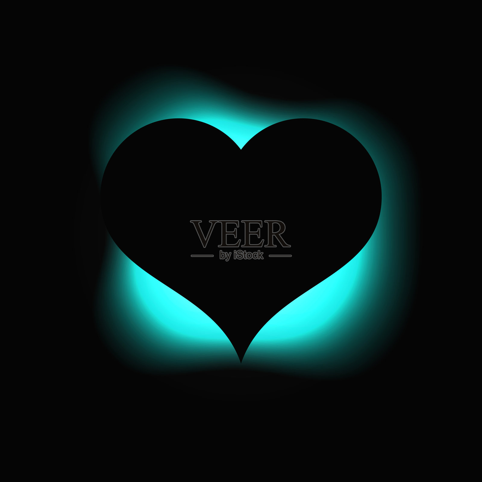 爱心光芒灯框插画图片素材