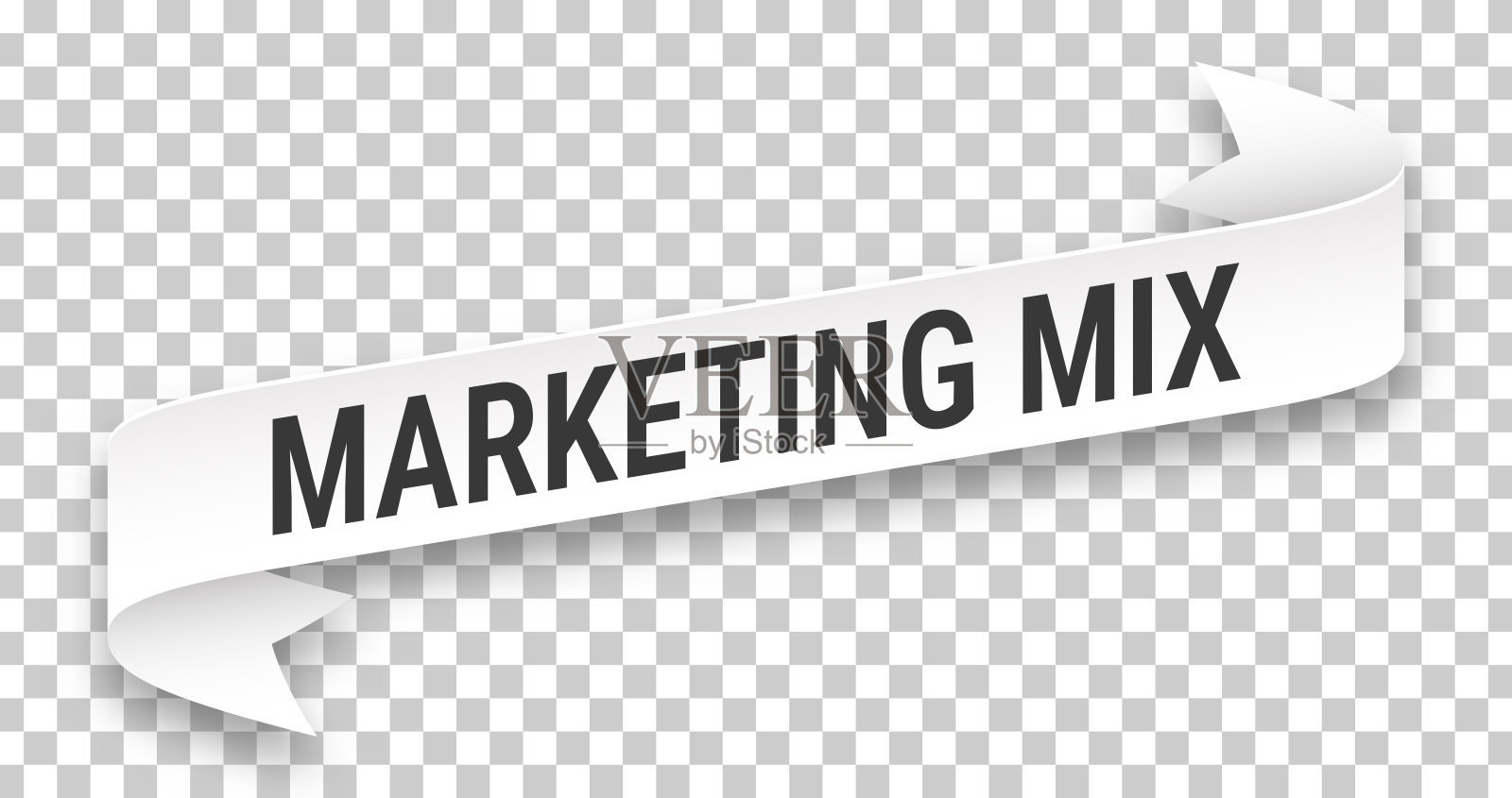 营销组合 - 透明背景上的3D横幅插画图片素材