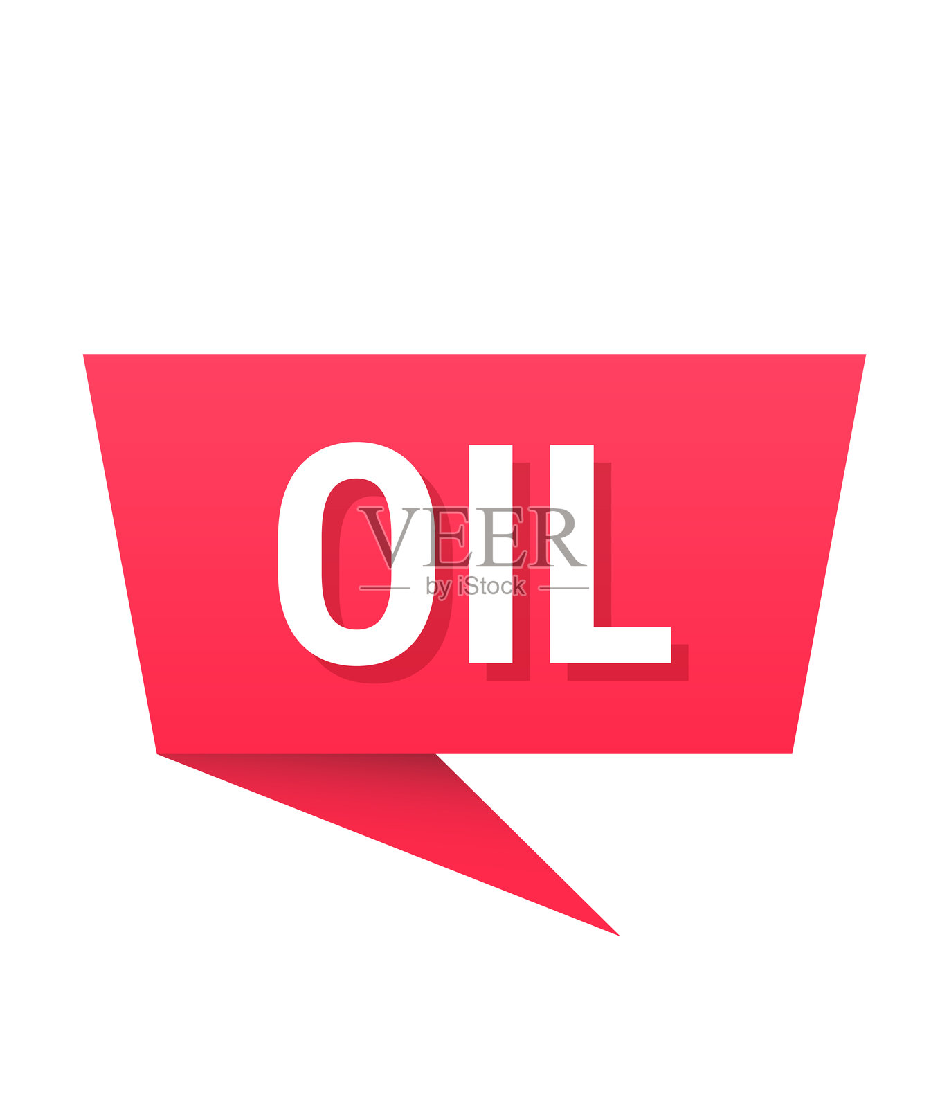 红色的油滴状对话气泡，背景空白插画图片素材