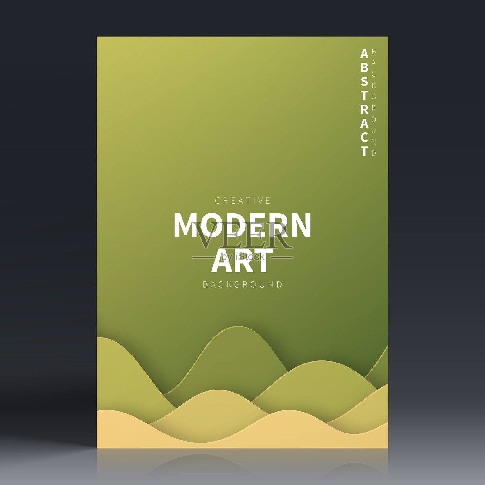 宣传册模板布局，绿色封面设计，商业年报，传单，杂志插画图片素材